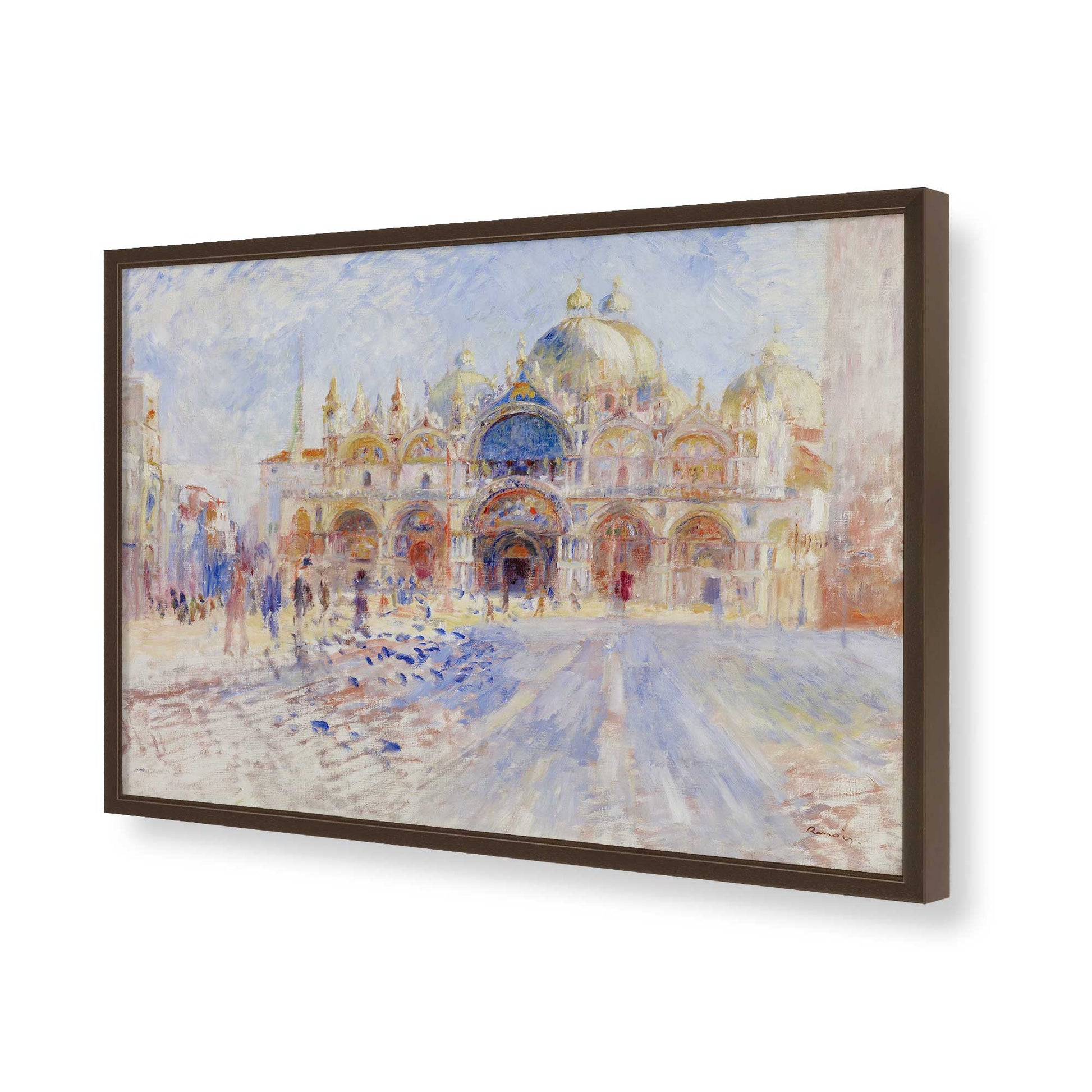 [Color:Brown], Picture of art in a Brown frame of the corner