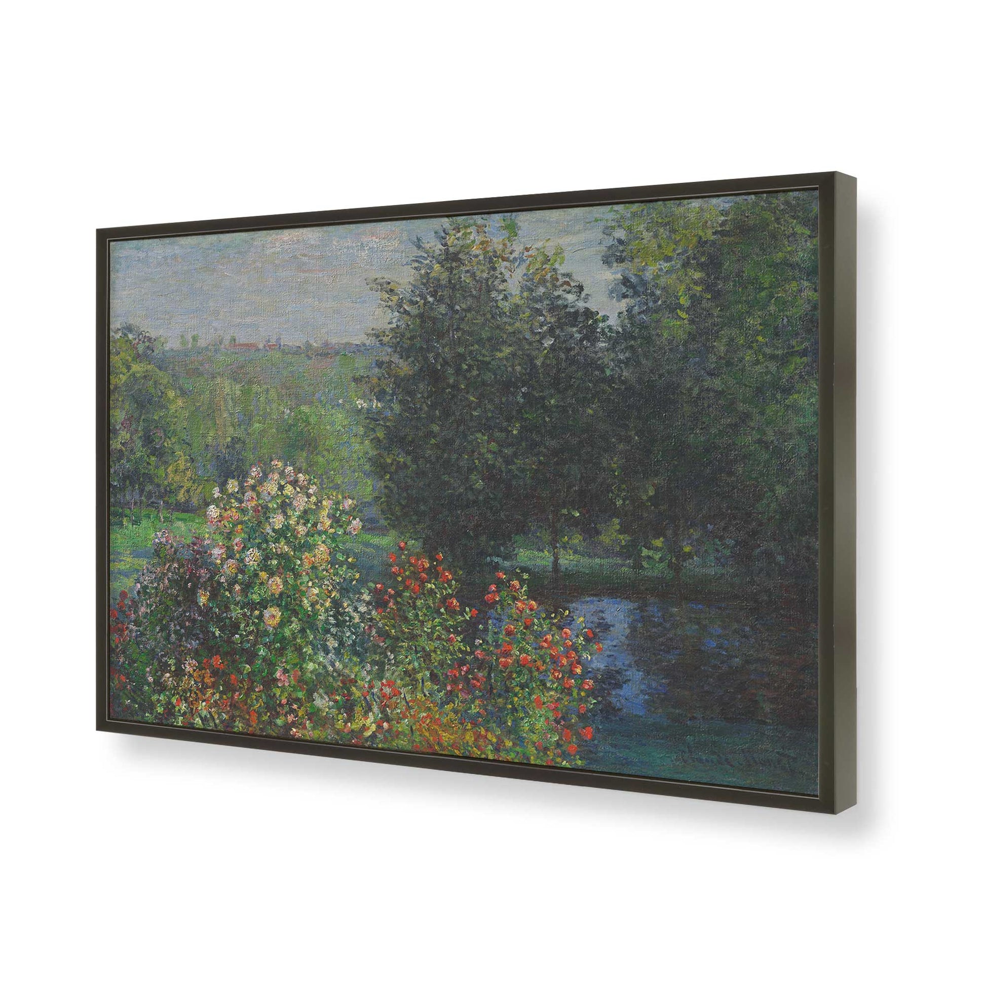 [Color:Satin Black], Picture of art in a Satin Black frame of the corner