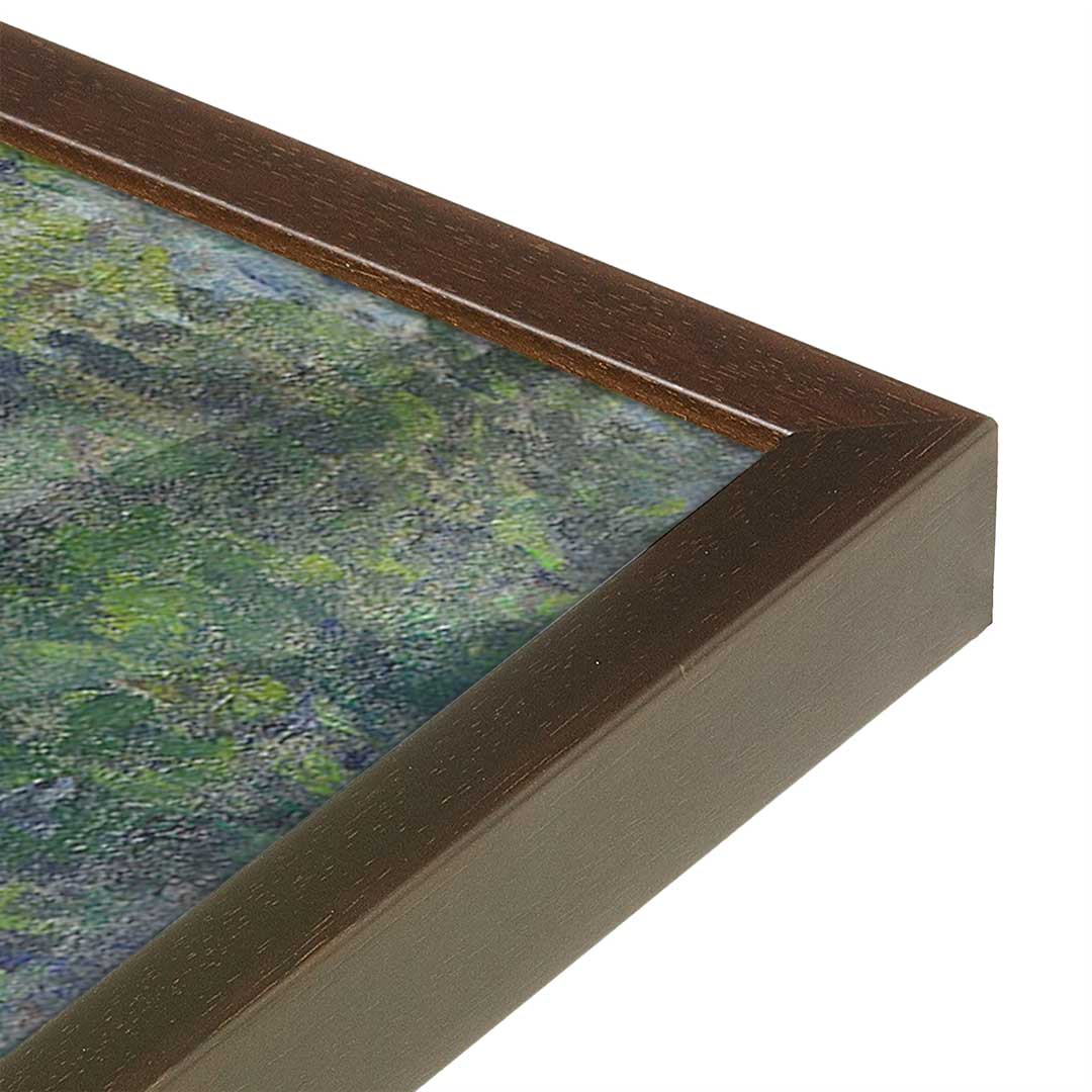 [Color:Brown], Picture of art in a Brown frame at an angle