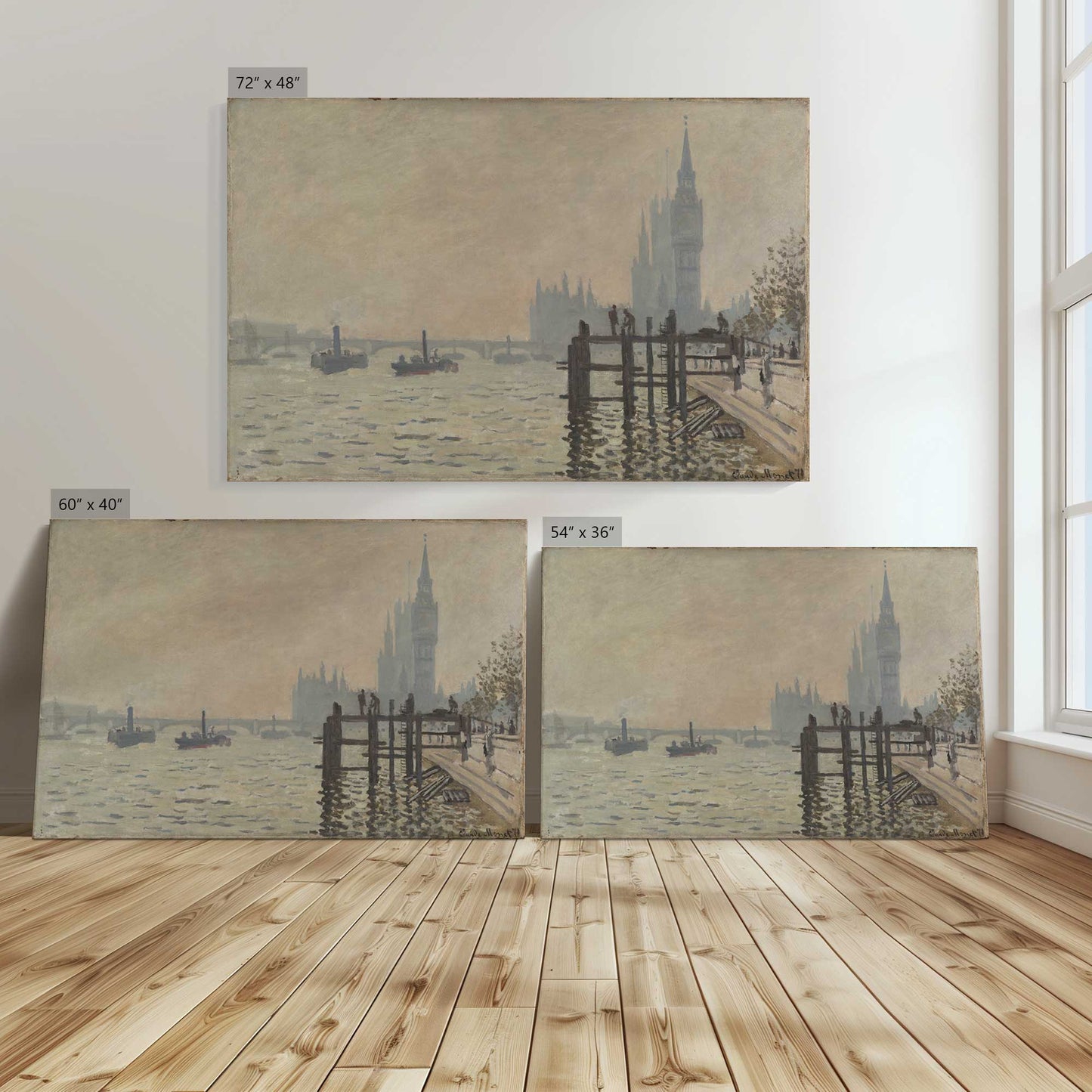 [Color:Stretched Canvas], Image showing the size comparisons