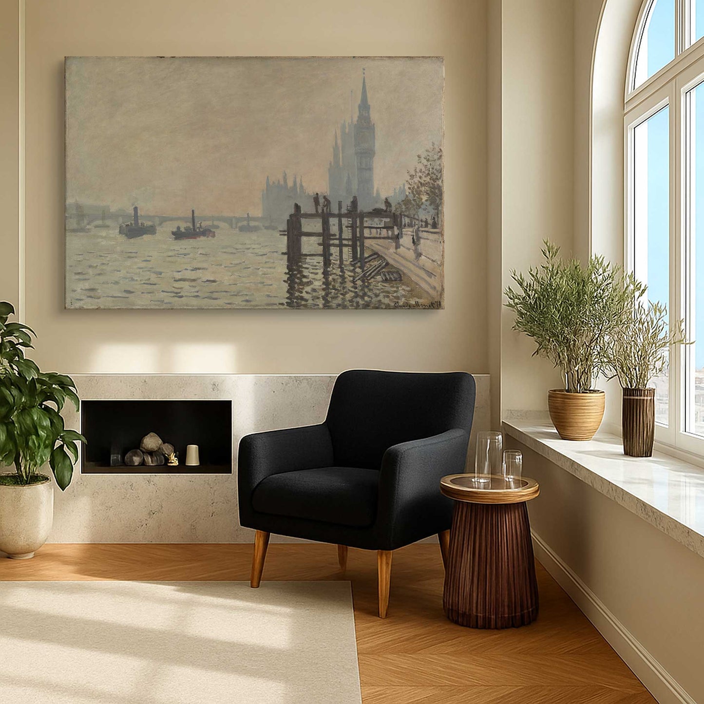 [Color:Stretched Canvas], Picture of art in a room