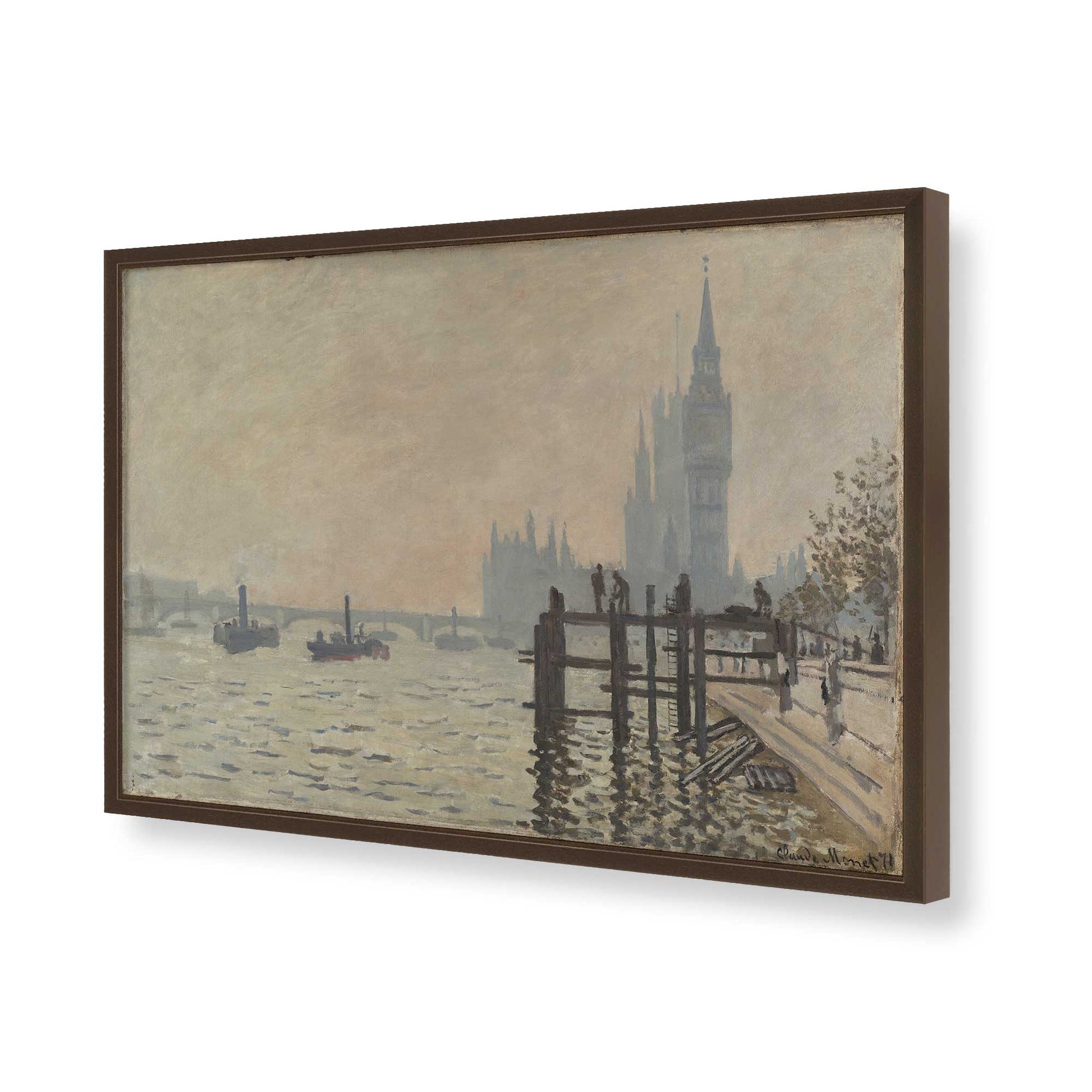 [Color:Brown], Picture of art in a Brown frame of the corner