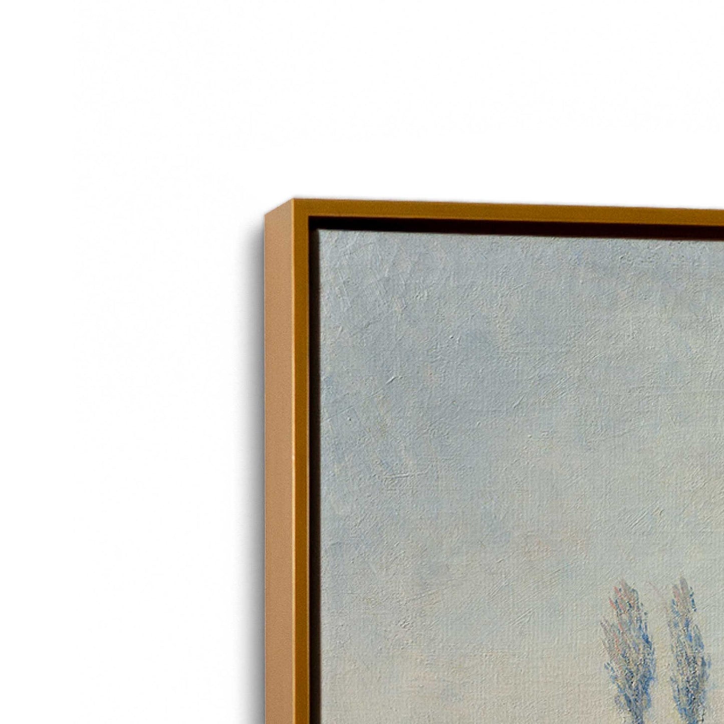 [Color:Polished Gold], Picture of art in a Polished Gold frame at an angle