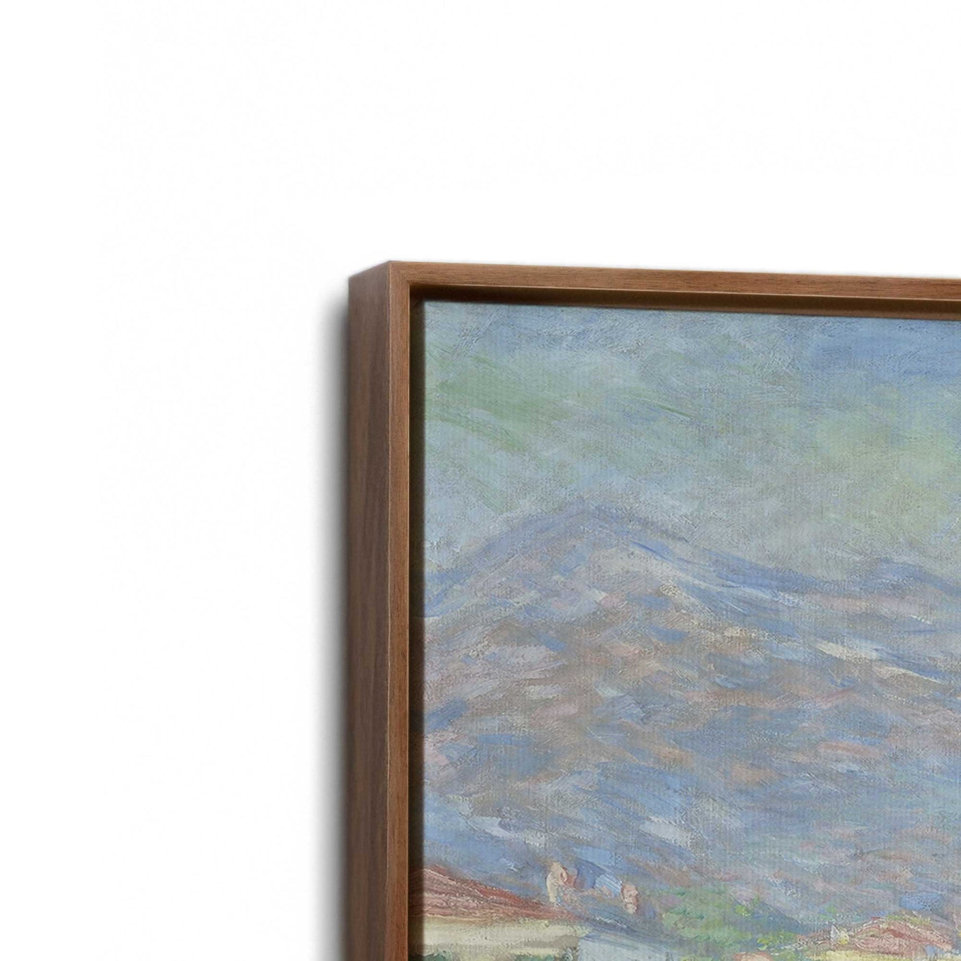 [Color:Walnut], Picture of art in a Walnut frame at an angle