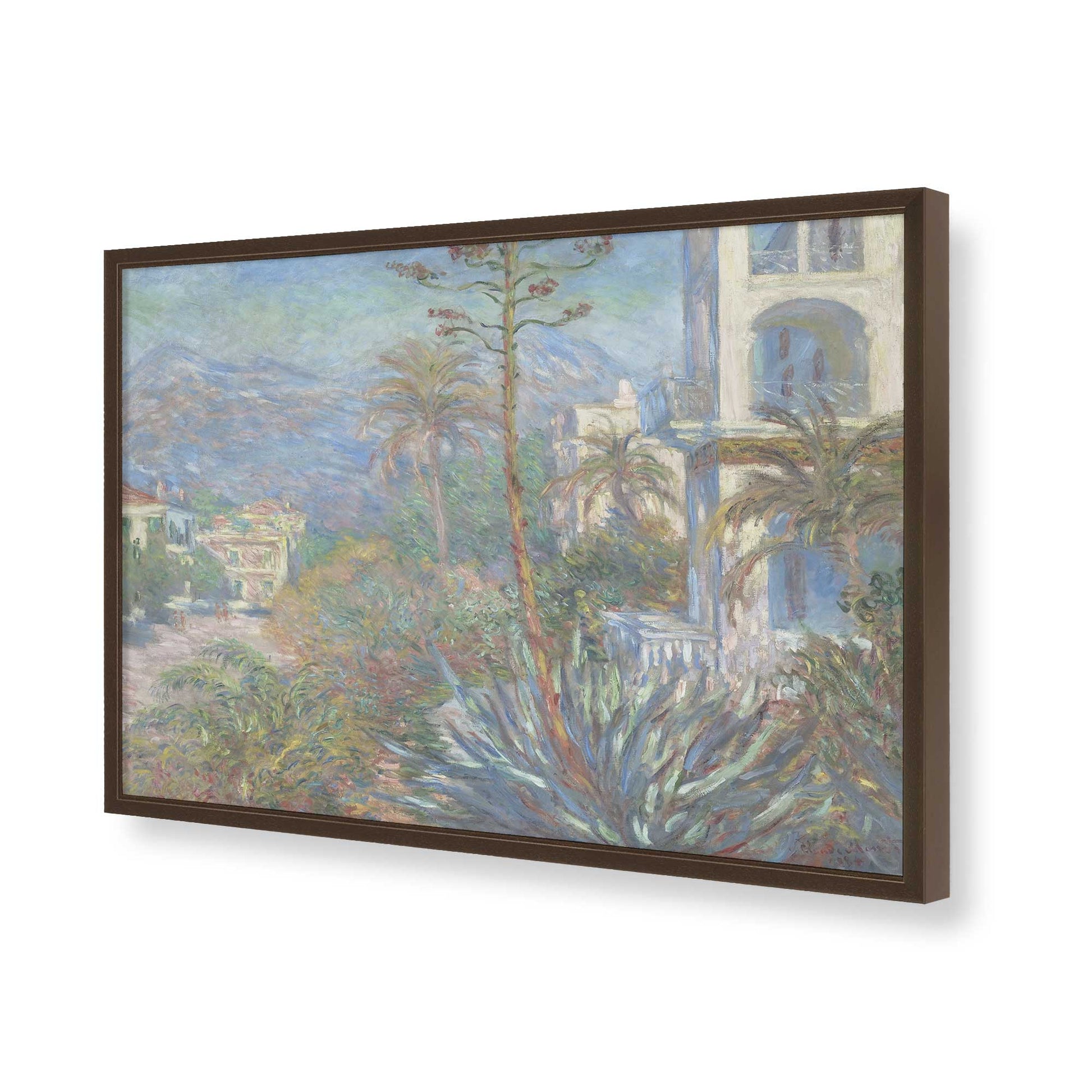 [Color:Brown], Picture of art in a Brown frame of the corner