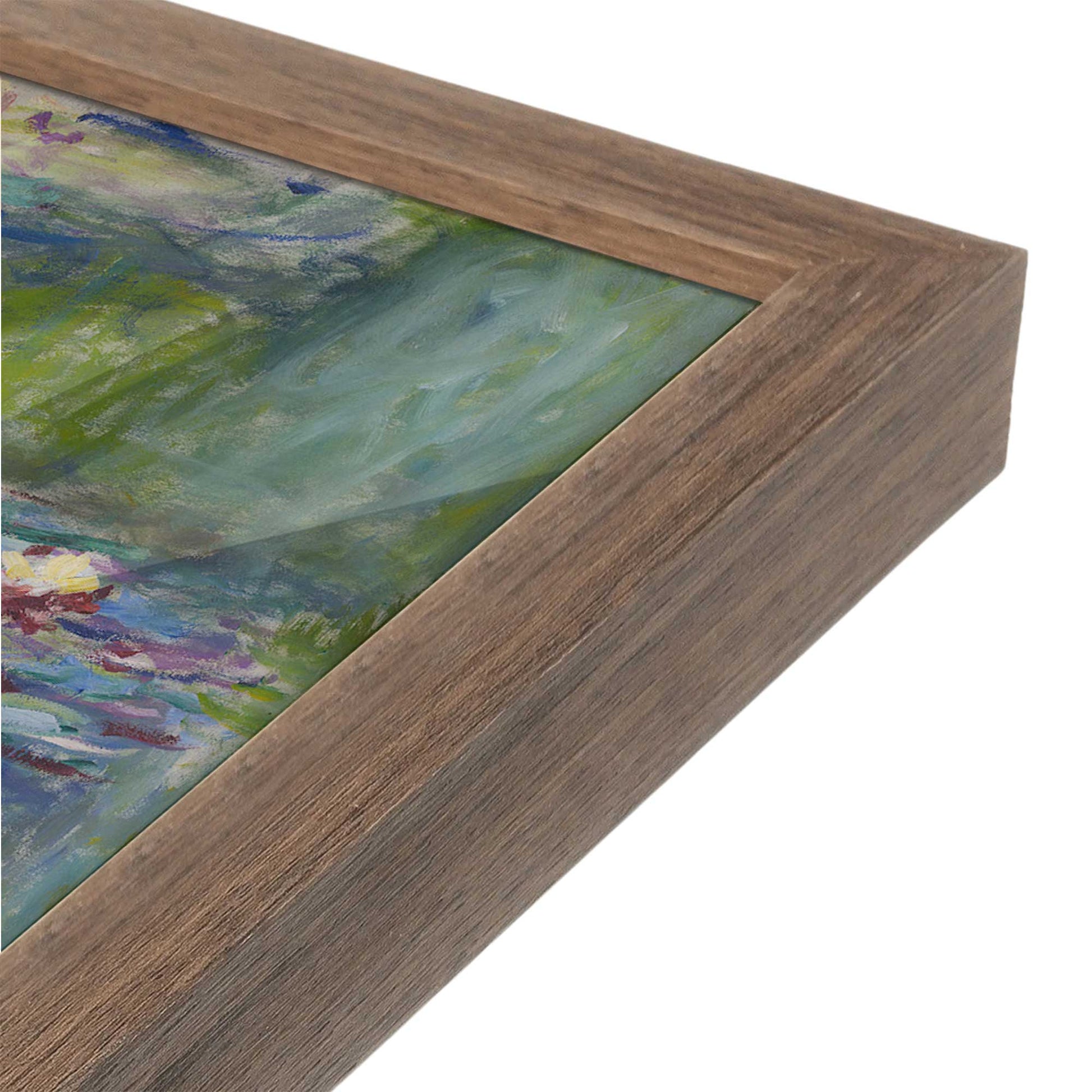[Color:Walnut], Picture of art in a Walnut frame at an angle