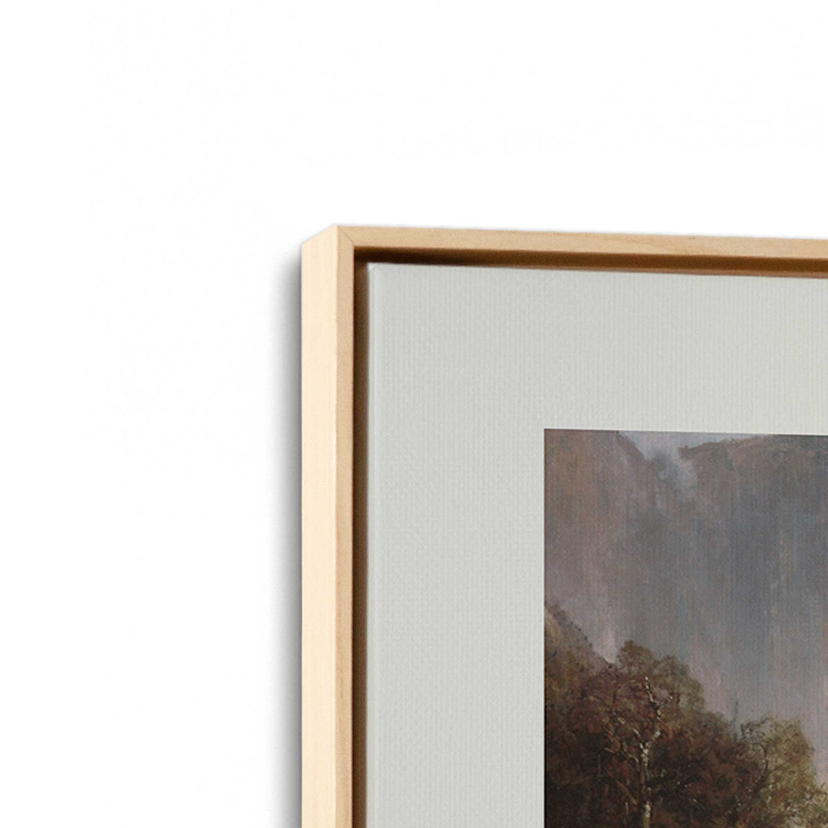 [Color:American Maple], Picture of art in a American Maple frame at an angle