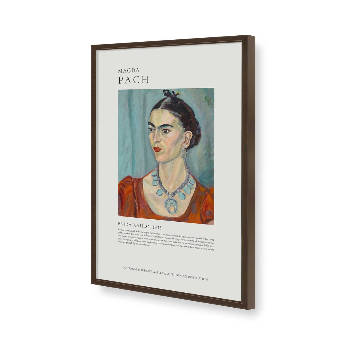 [Color:Brown], Picture of art in a Brown frame of the corner