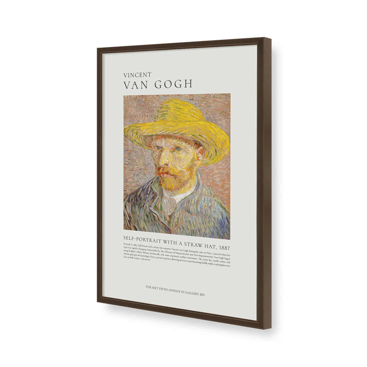 [Color:Brown], Picture of art in a Brown frame of the corner