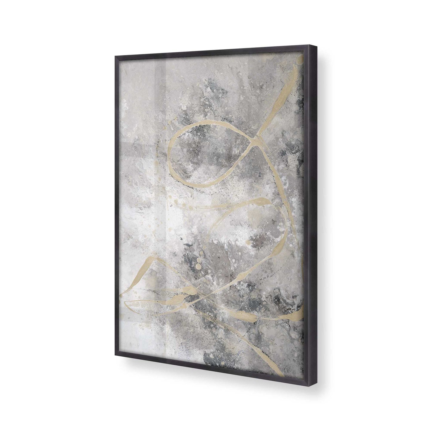 [Color:Weathered Zinc], Picture of art in a Weathered Zinc frame at an angle