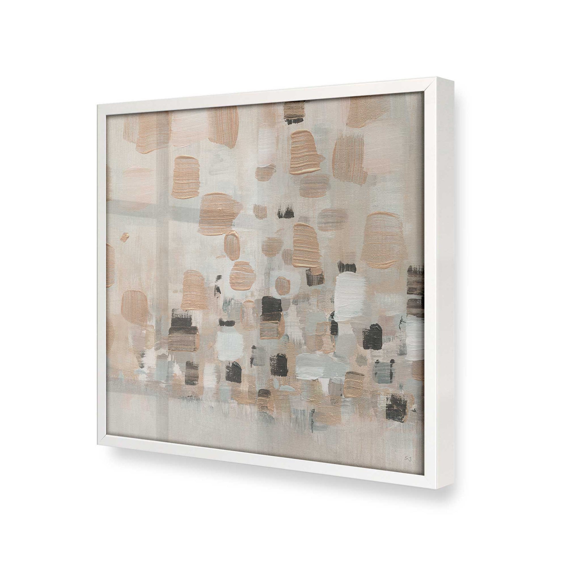 [Color:Opaque White], Picture of art in a Opaque White frame at an angle