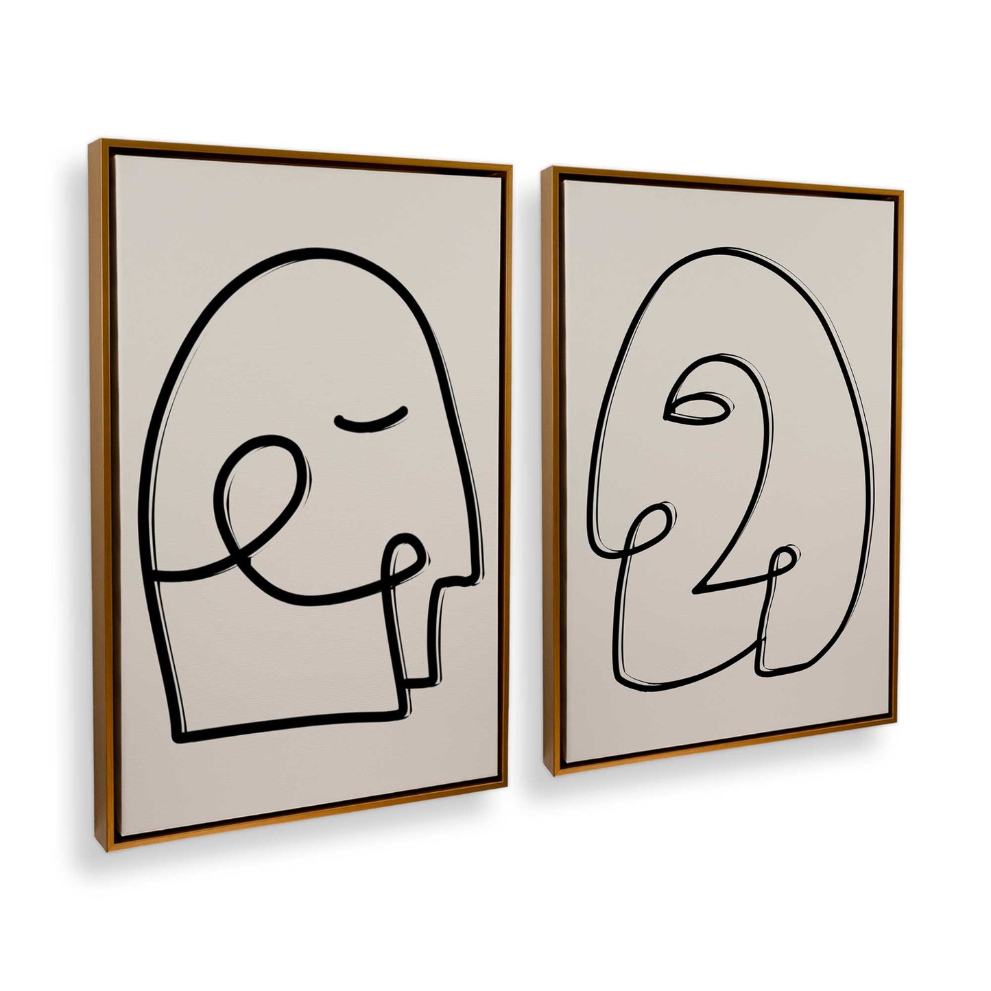 [Color:Polished Gold], Picture of art in a Polished Gold frame at an angle