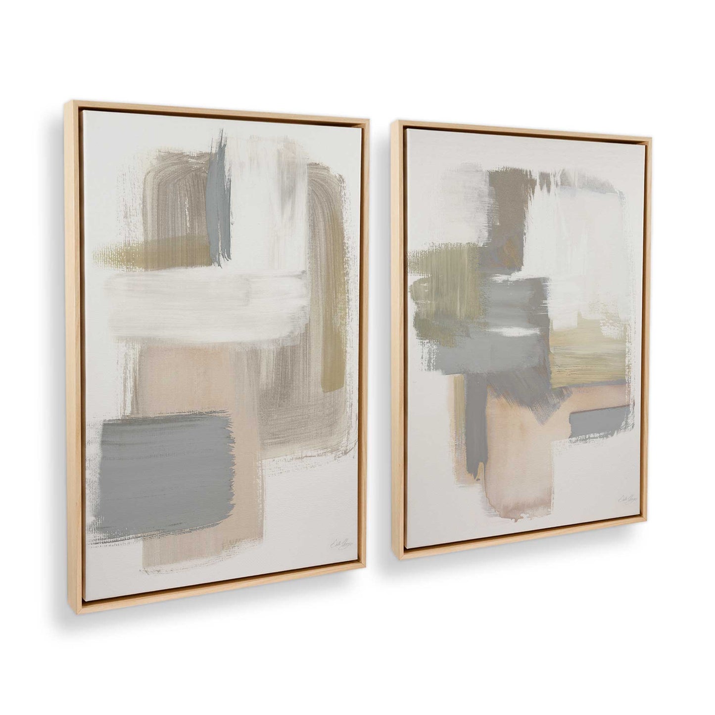 [Color:American Maple], Picture of art in a American Maple frame at an angle