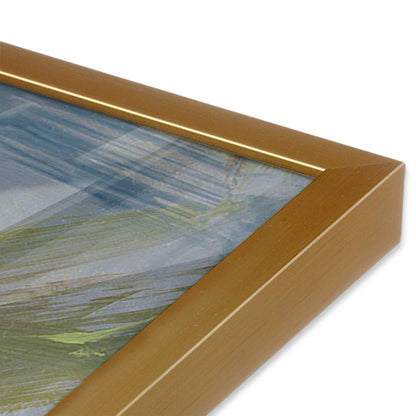 [Color:Polished Gold], Picture of art in a Polished Gold frame at an angle