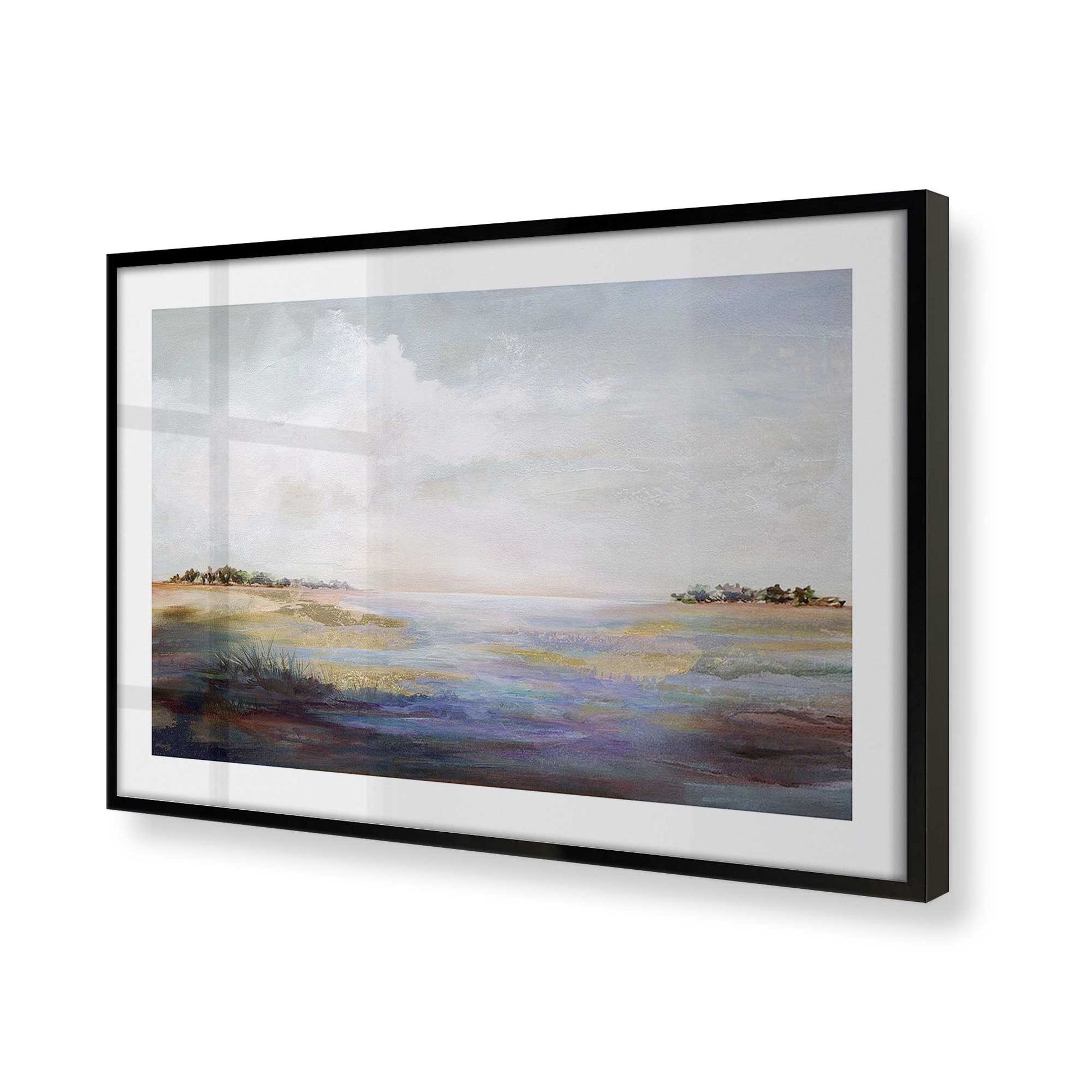 [Color:Satin Black], Picture of art in a Satin Black frame at an angle