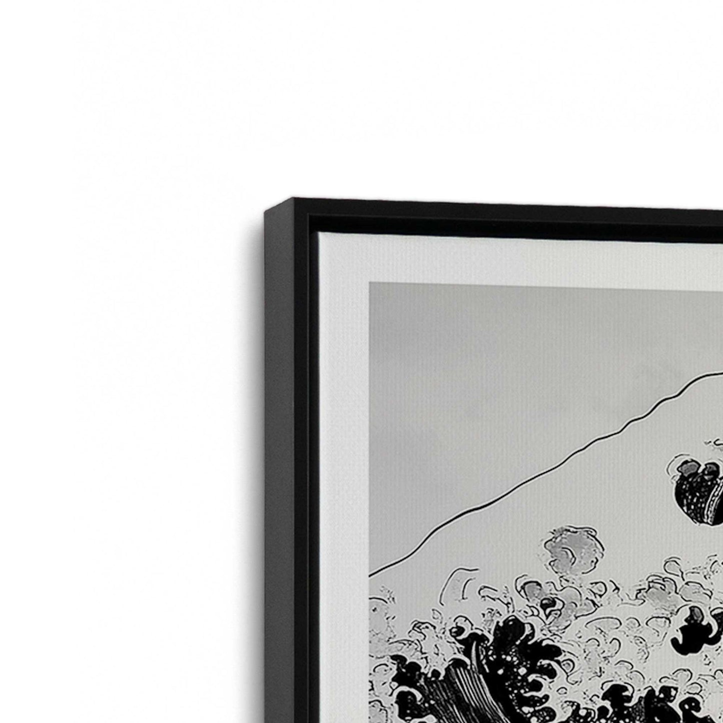 [Color:Satin Black], Picture of art in a Satin Black frame at an angle