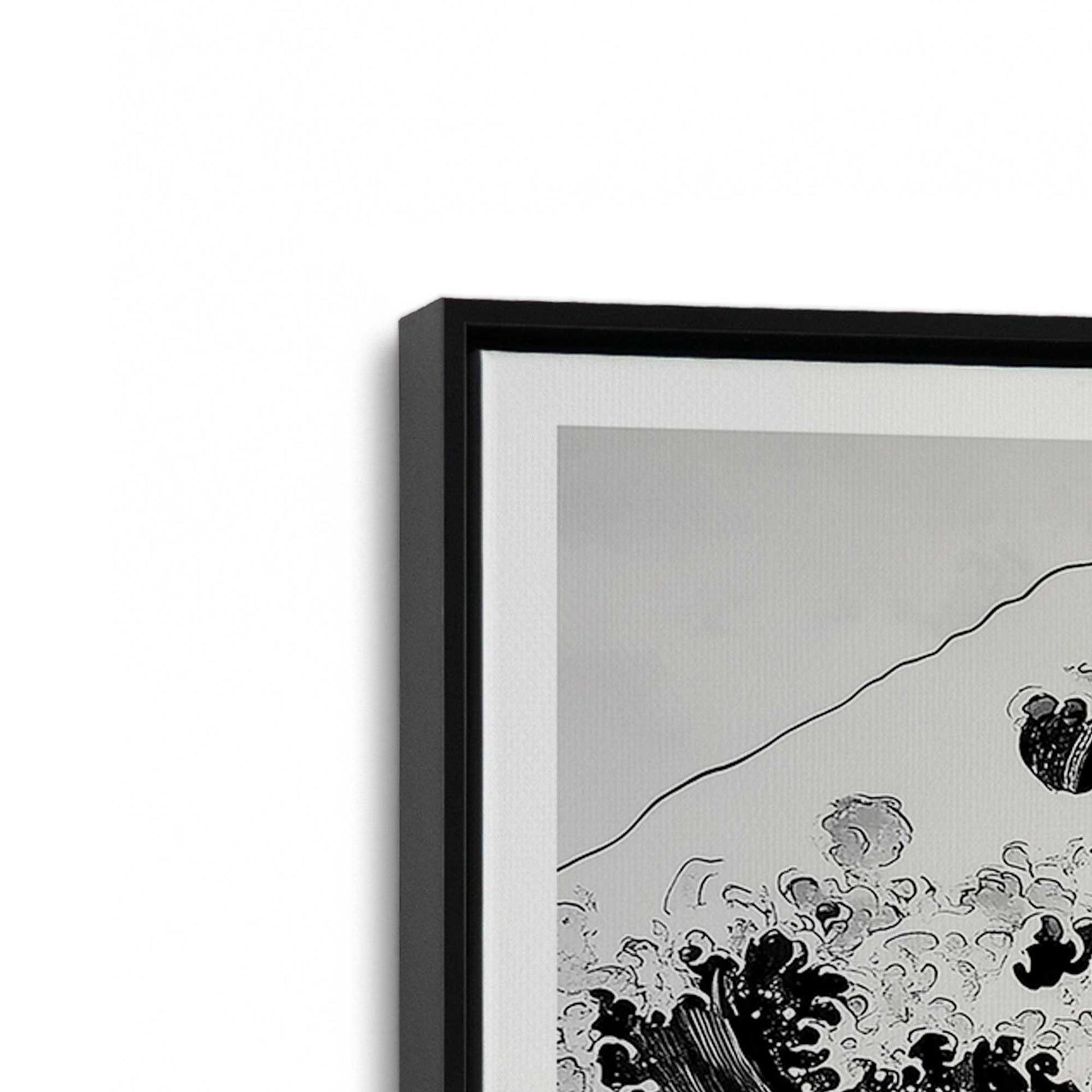 [Color:Satin Black], Picture of art in a Satin Black frame at an angle