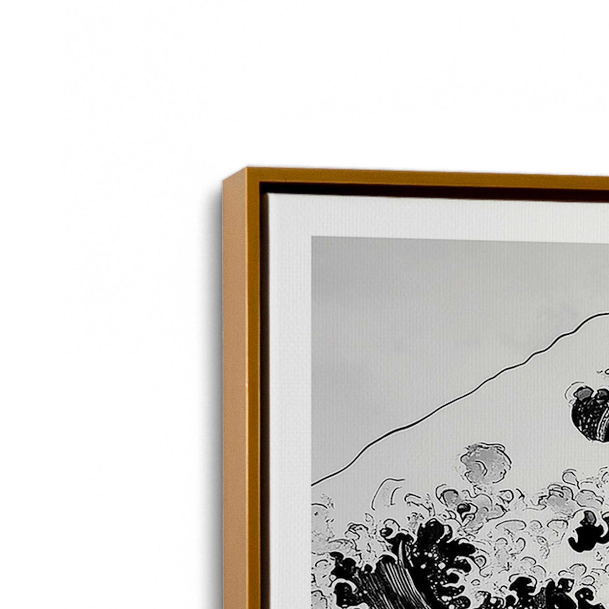 [Color:Polished Gold], Picture of art in a Polished Gold frame at an angle