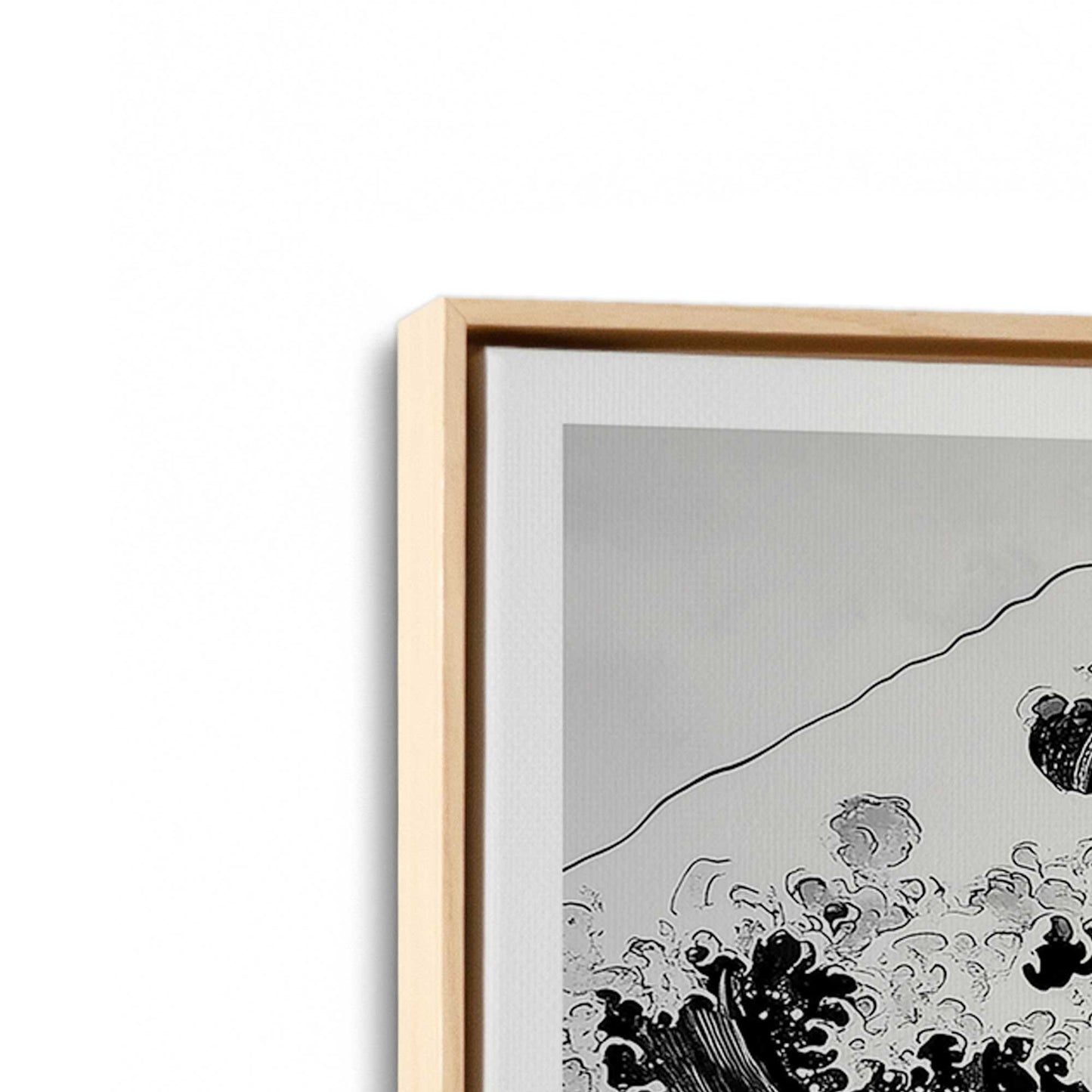 [Color:American Maple], Picture of art in a American Maple frame at an angle