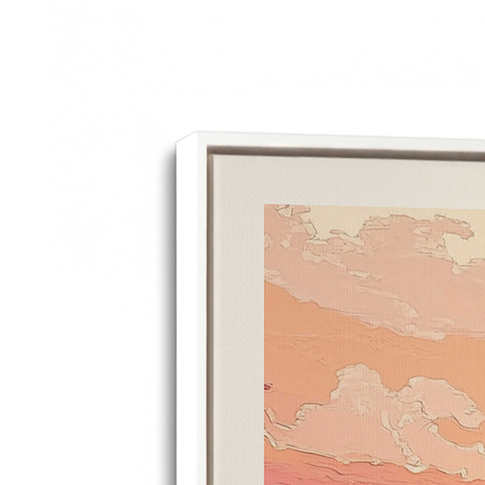 [Color:Opaque White], Picture of art in a White frame at an angle