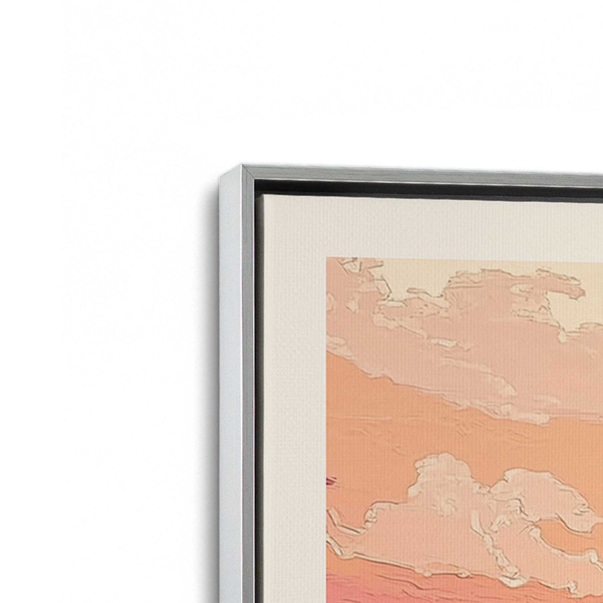 [Color:Polished Chrome], Picture of art in a Polished Chrome frame at an angle