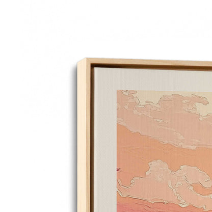 [Color:American Maple], Picture of art in a American Maple frame at an angle