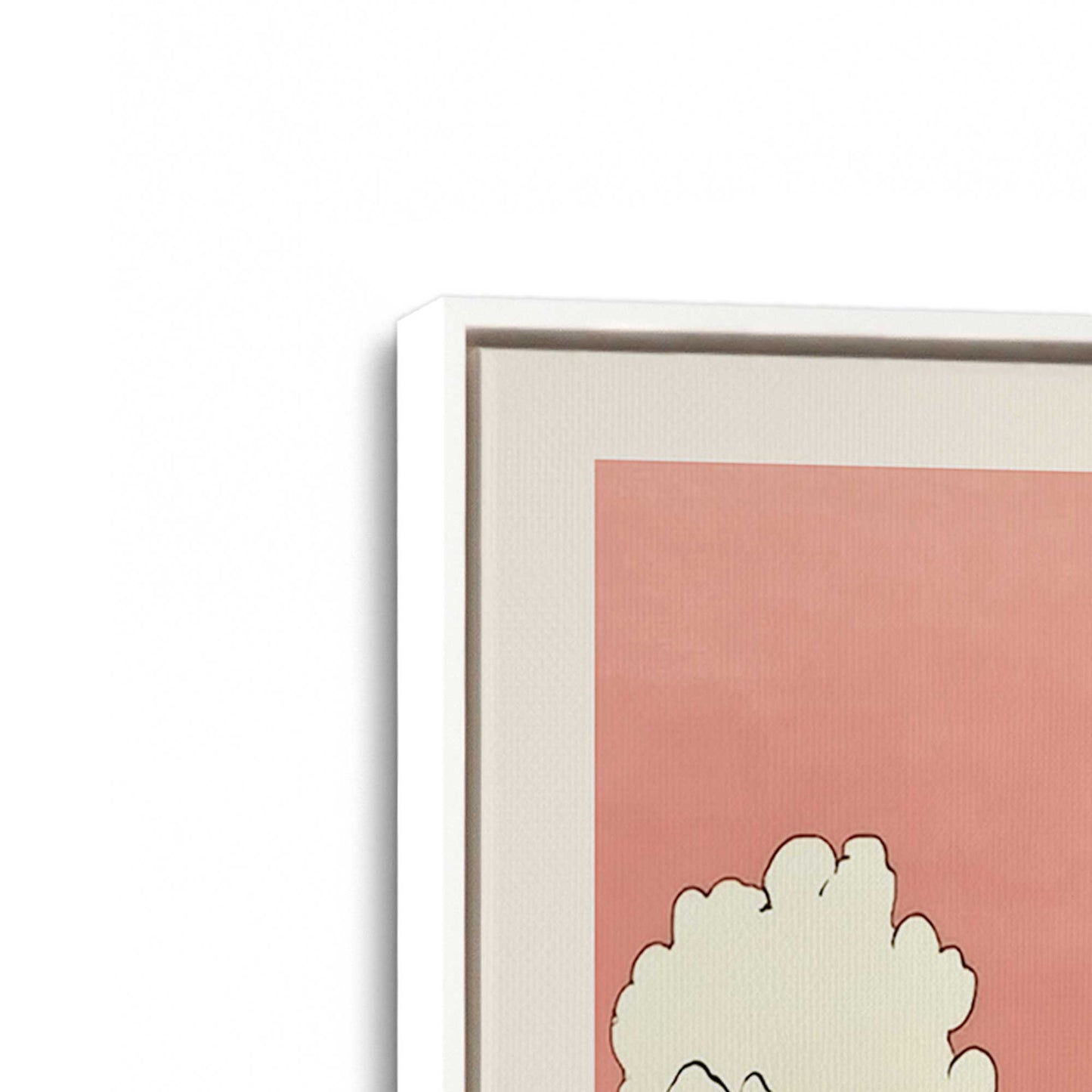 [Color:Opaque White], Picture of art in a White frame at an angle