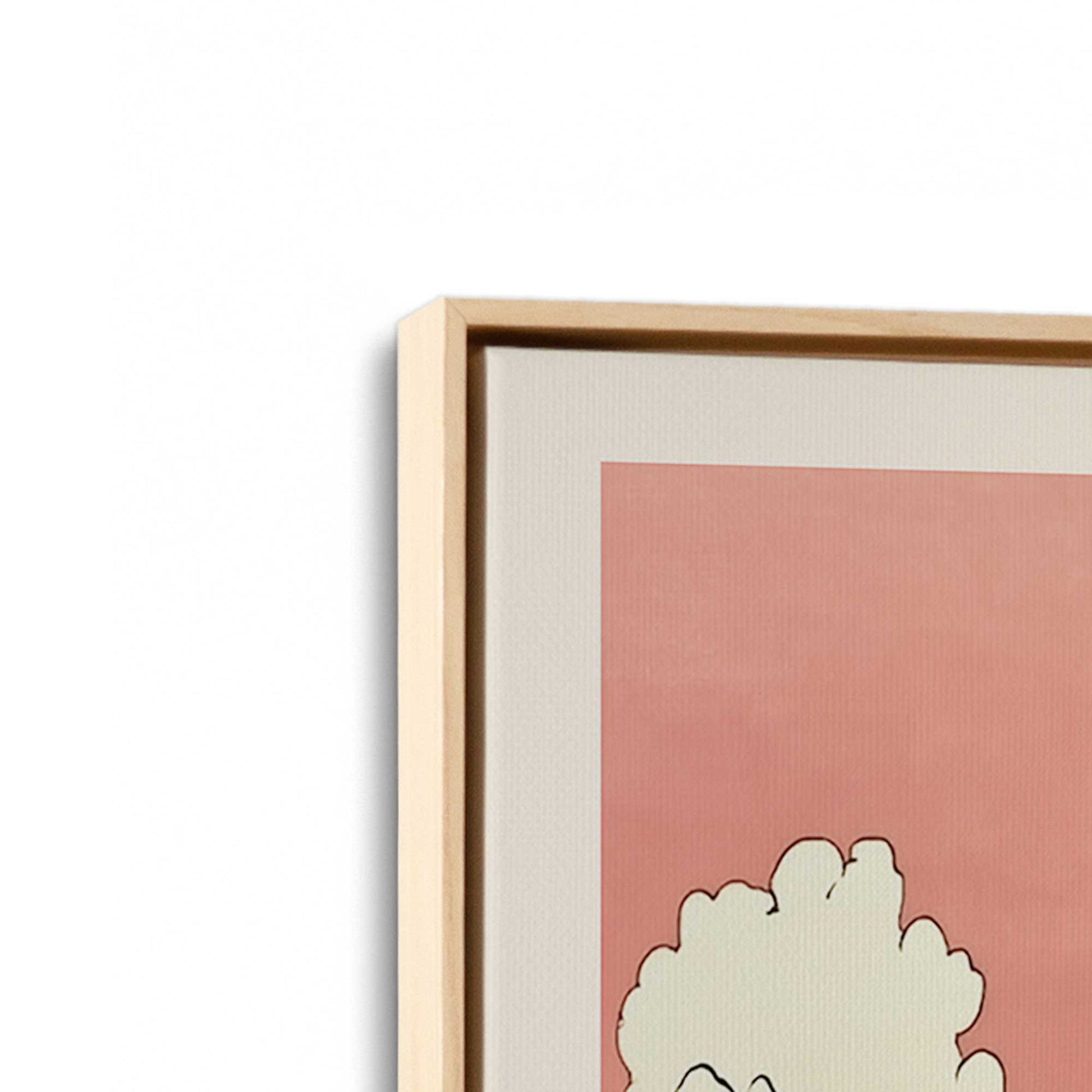 [Color:American Maple], Picture of art in a American Maple frame at an angle