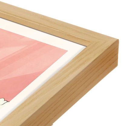 [Color:American Maple], Picture of art in a American Maple frame at an angle
