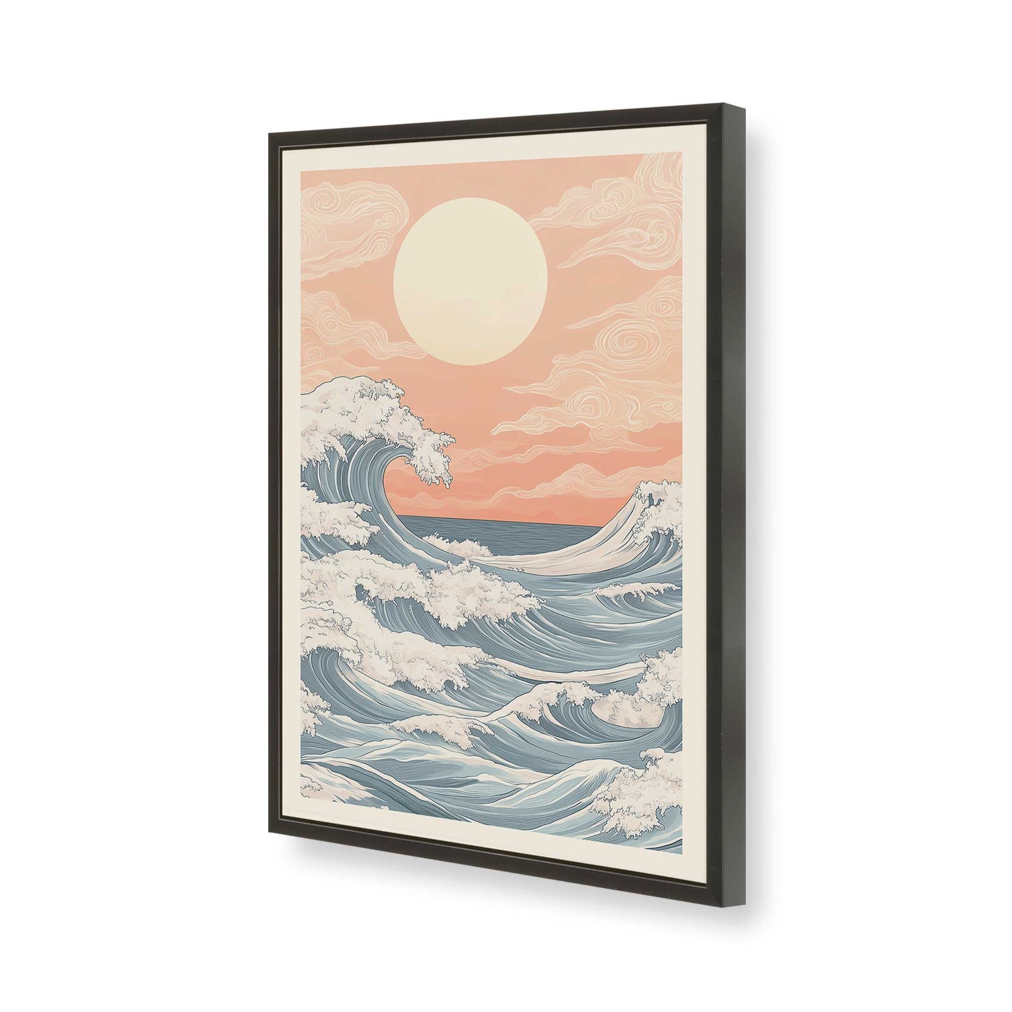 [Color:Satin Black], Picture of art in a Satin Black frame of the corner