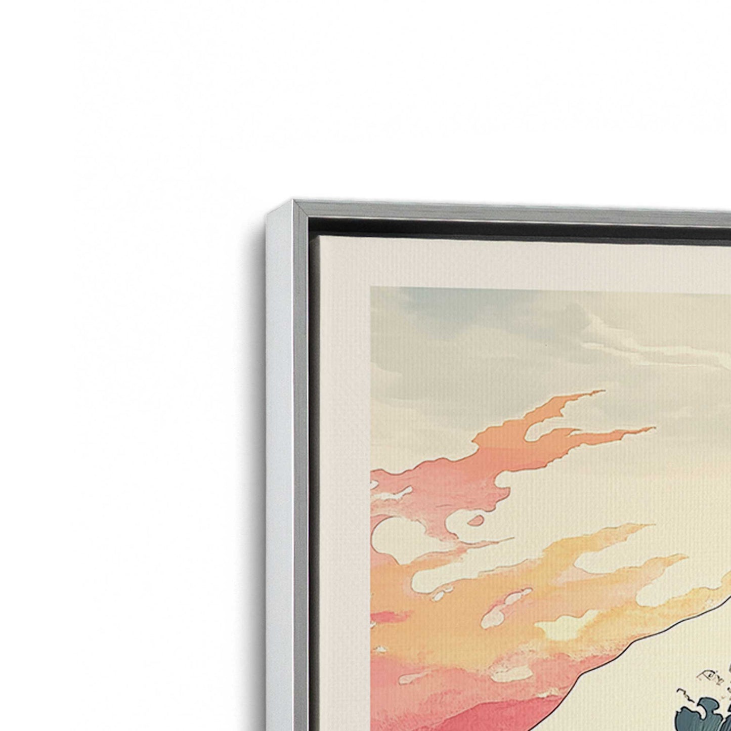 [Color:Polished Chrome], Picture of art in a Polished Chrome frame at an angle