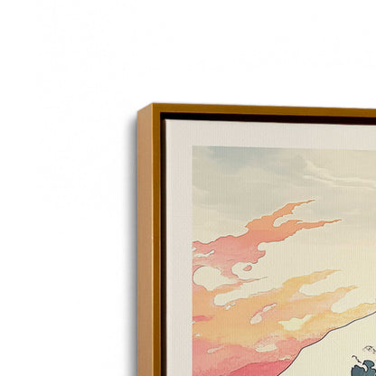 [Color:Polished Gold], Picture of art in a Polished Gold frame at an angle