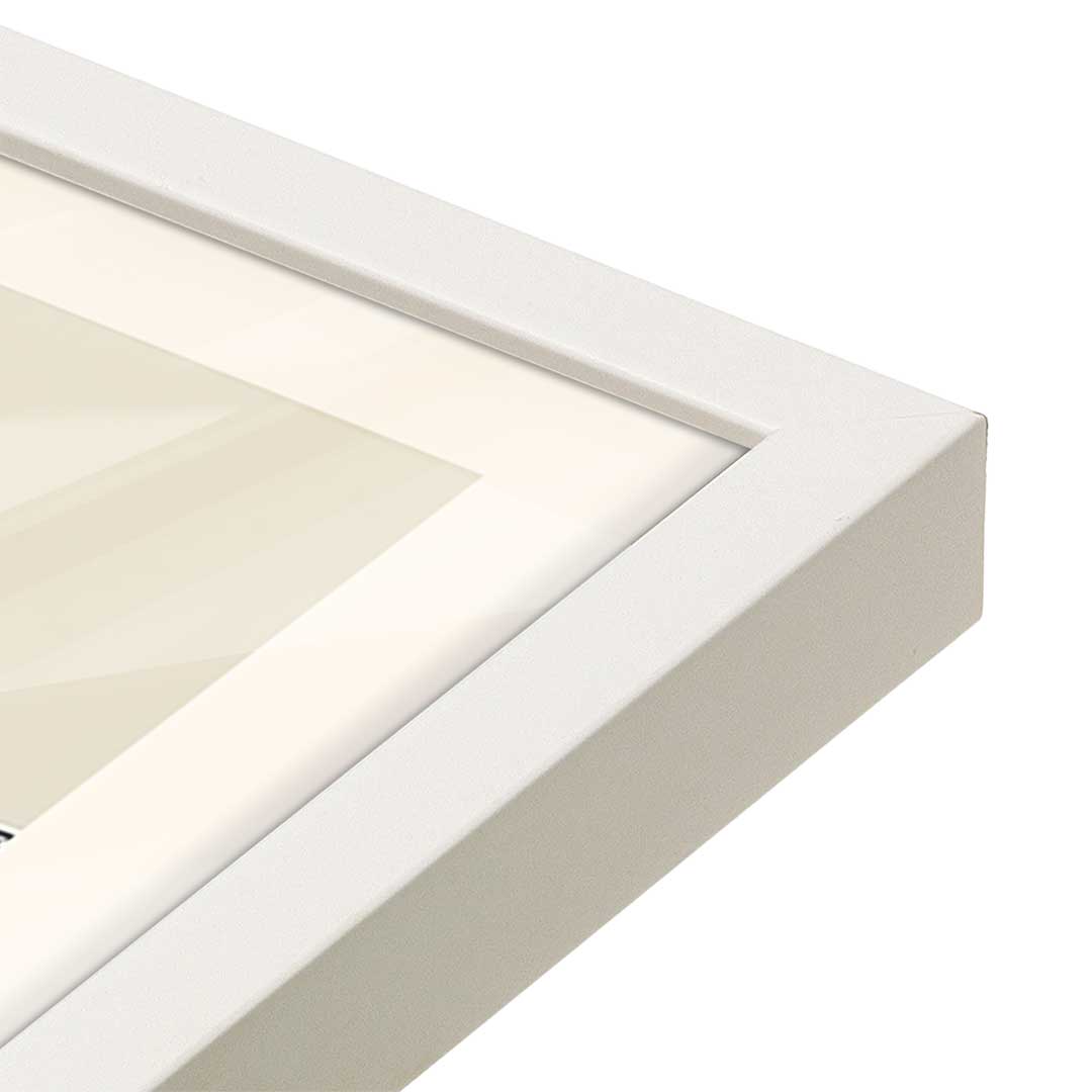 [Color:Opaque White], Picture of art in a Opaque White frame at an angle