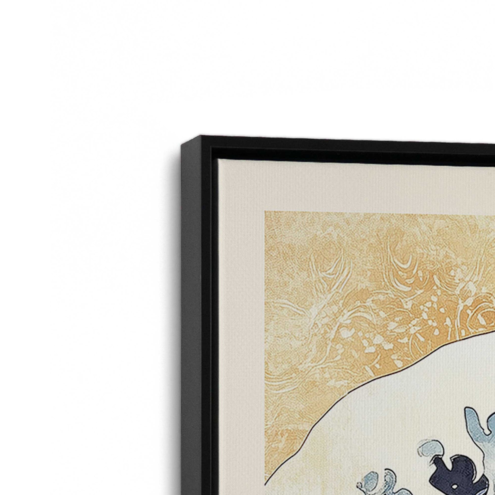 [Color:Satin Black], Picture of art in a Satin Black frame at an angle