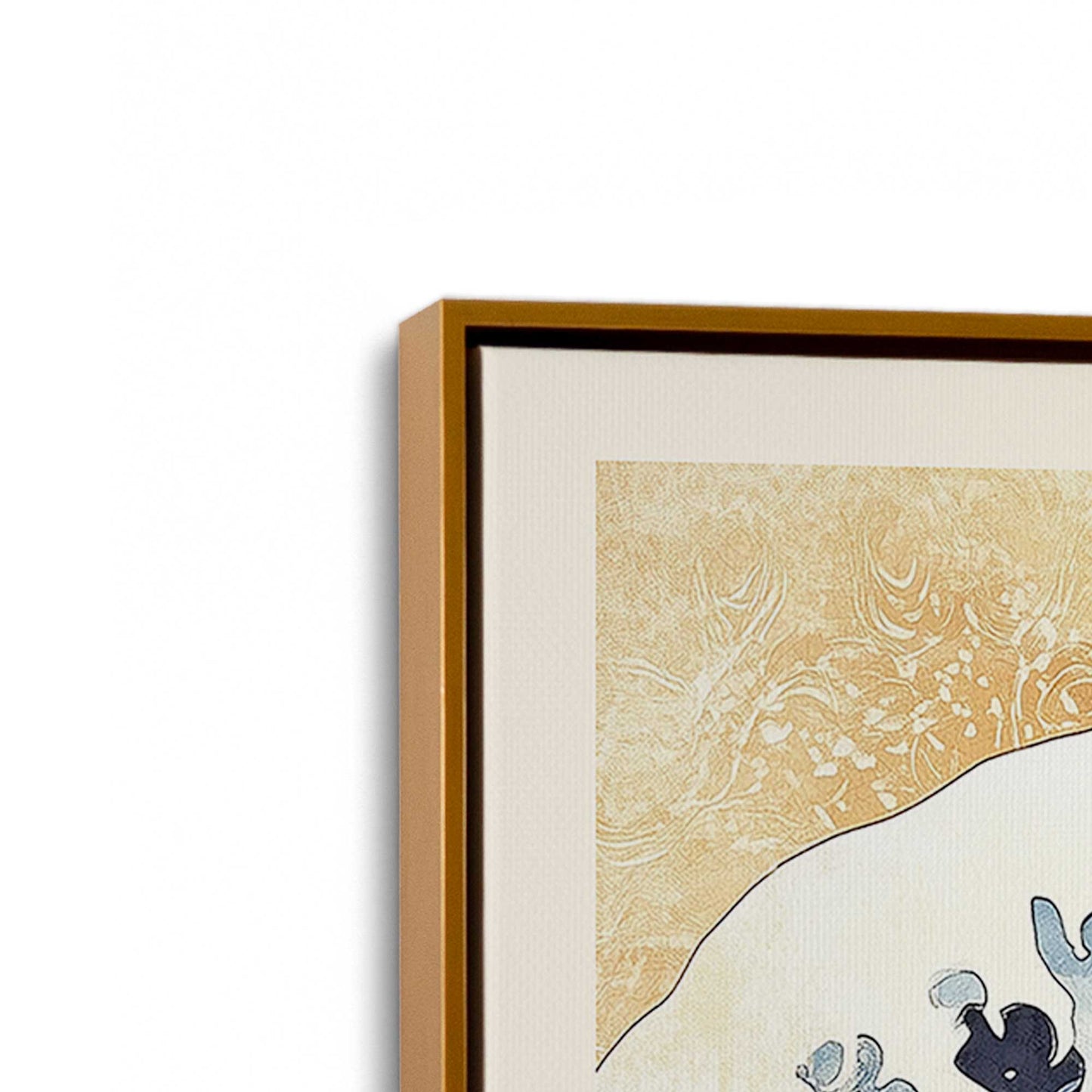 [Color:Polished Gold], Picture of art in a Polished Gold frame at an angle
