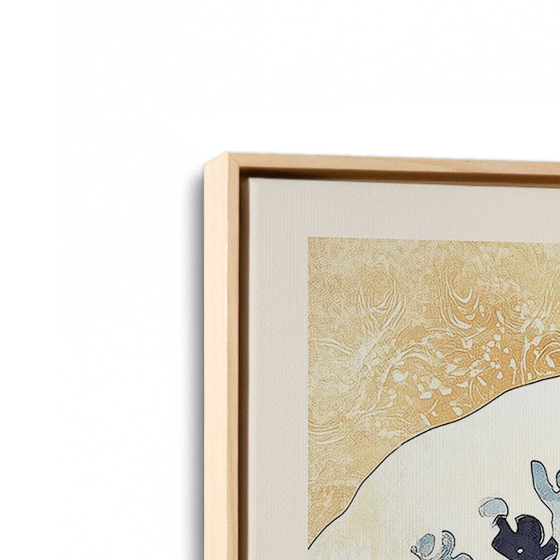 [Color:American Maple], Picture of art in a American Maple frame at an angle