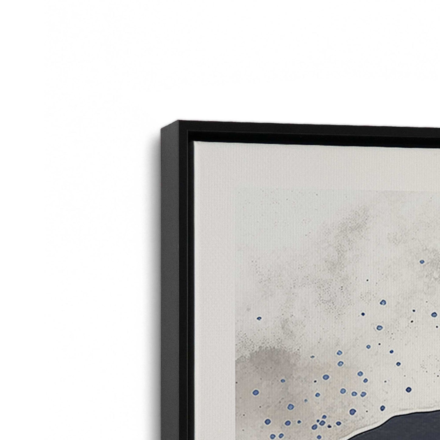 [Color:Satin Black], Picture of art in a Satin Black frame at an angle