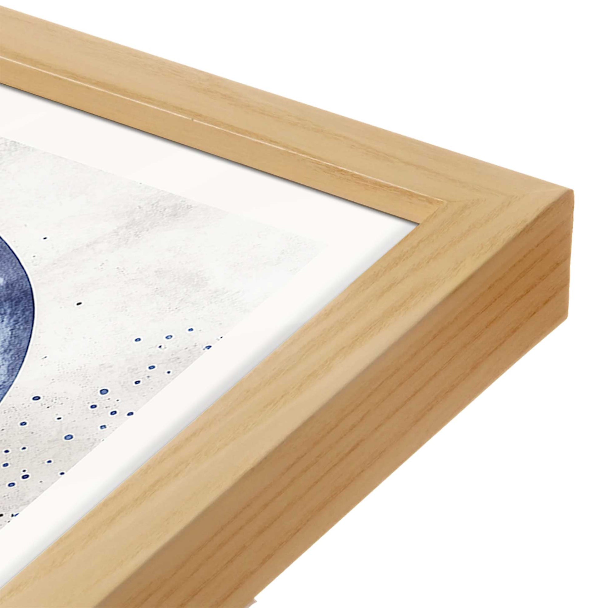 [Color:American Maple], Picture of art in a American Maple frame at an angle