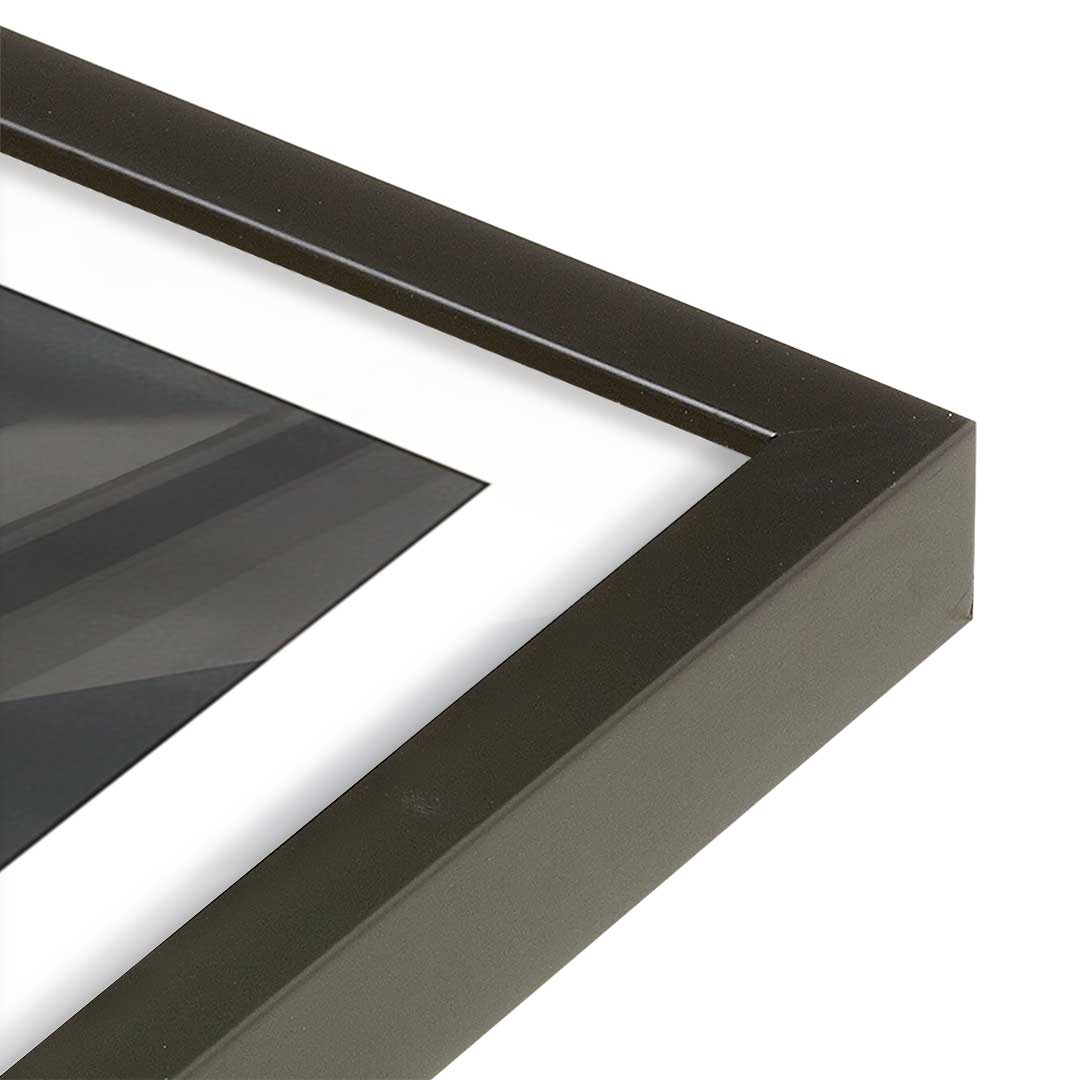 [Color:Satin Black], Picture of art in a Satin Black frame at an angle