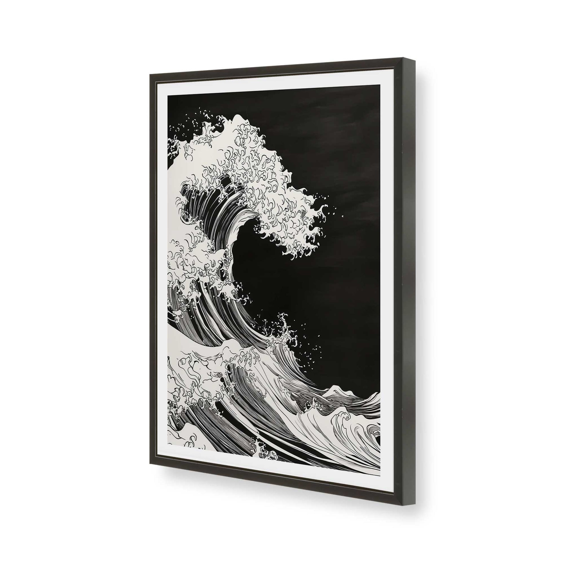 [Color:Satin Black], Picture of art in a Satin Black frame of the corner