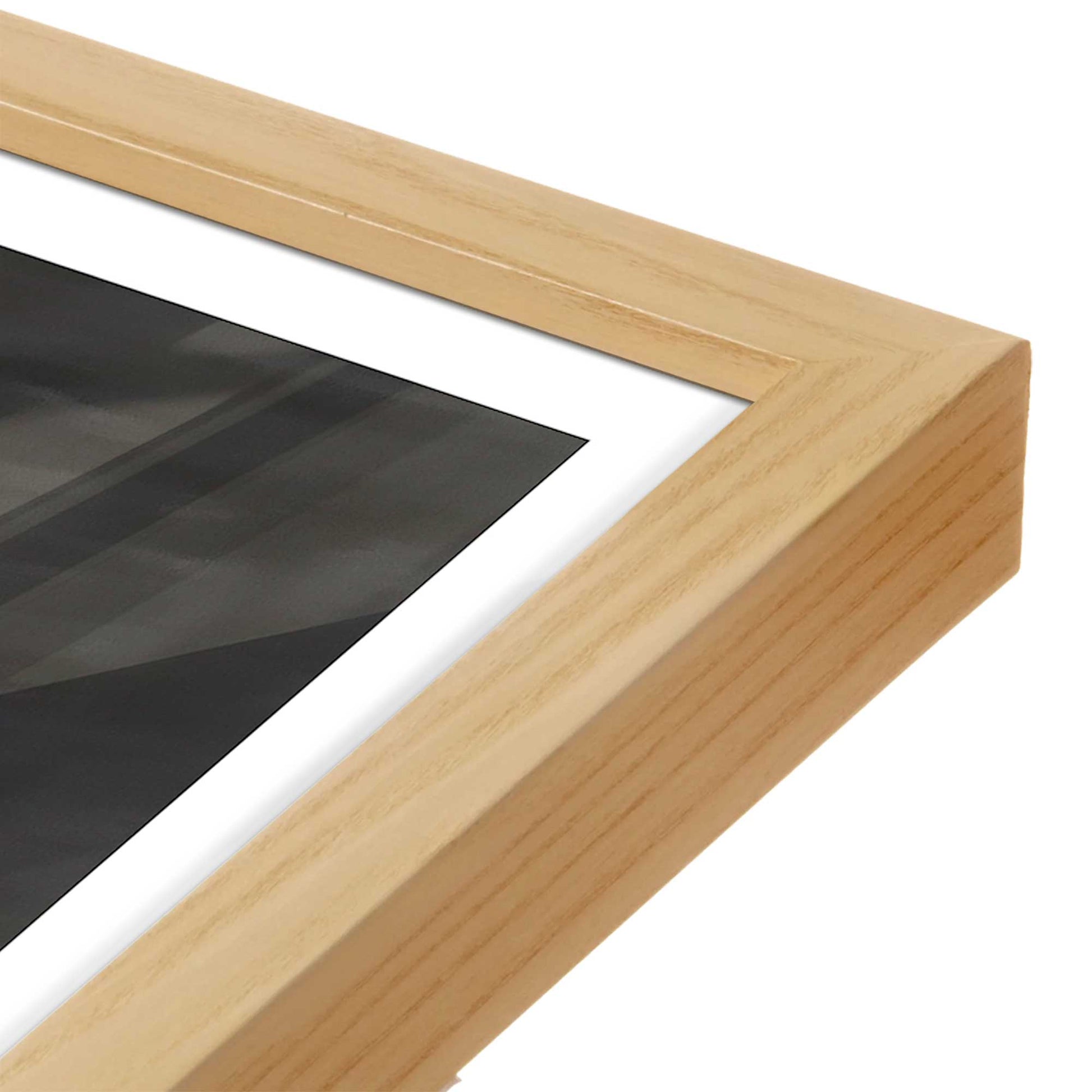 [Color:American Maple], Picture of art in a American Maple frame at an angle