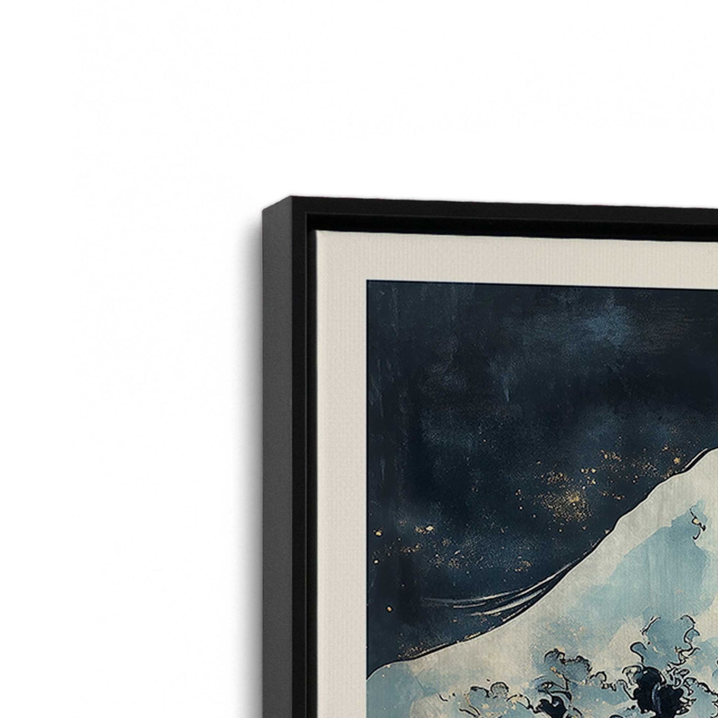 [Color:Satin Black], Picture of art in a Satin Black frame at an angle