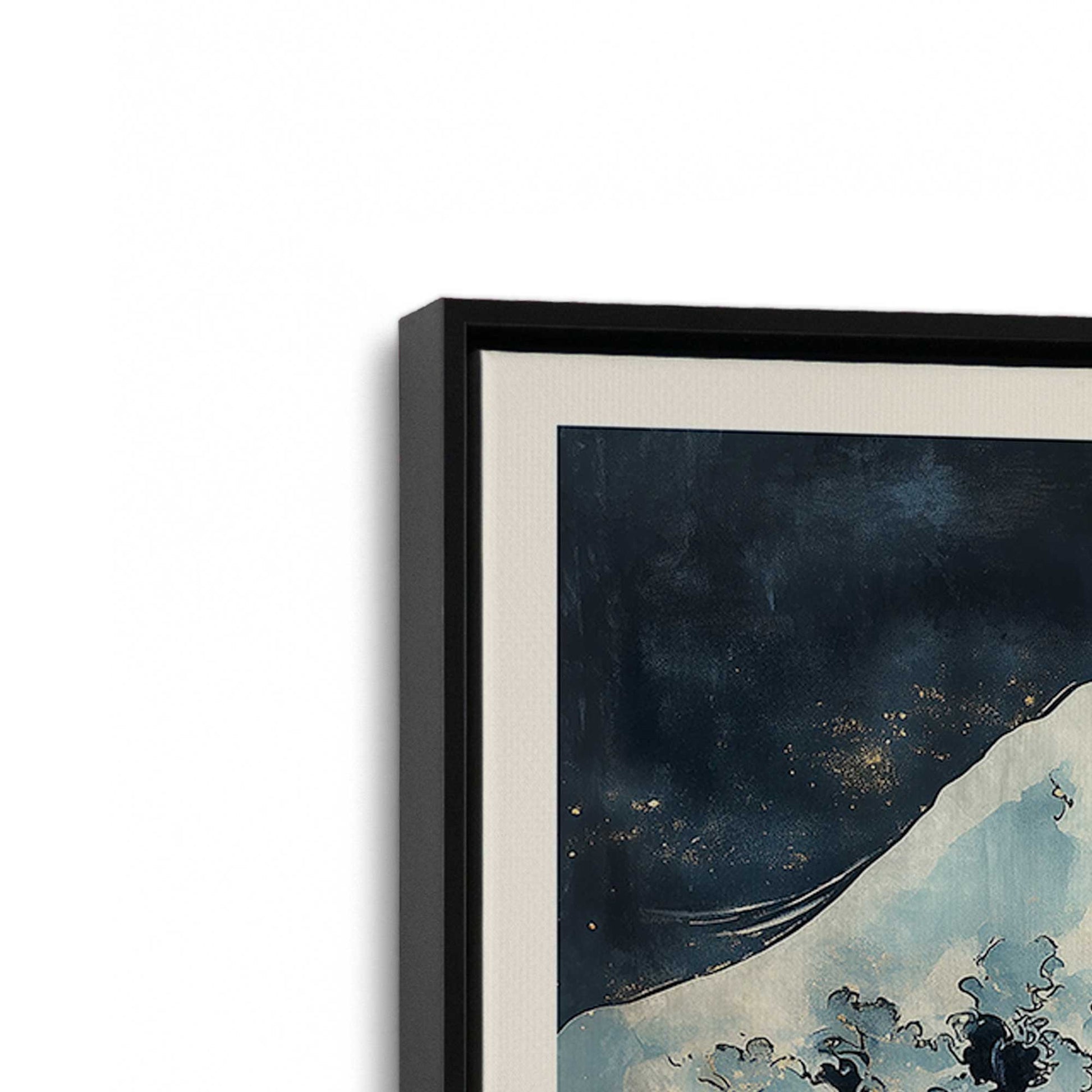 [Color:Satin Black], Picture of art in a Satin Black frame at an angle