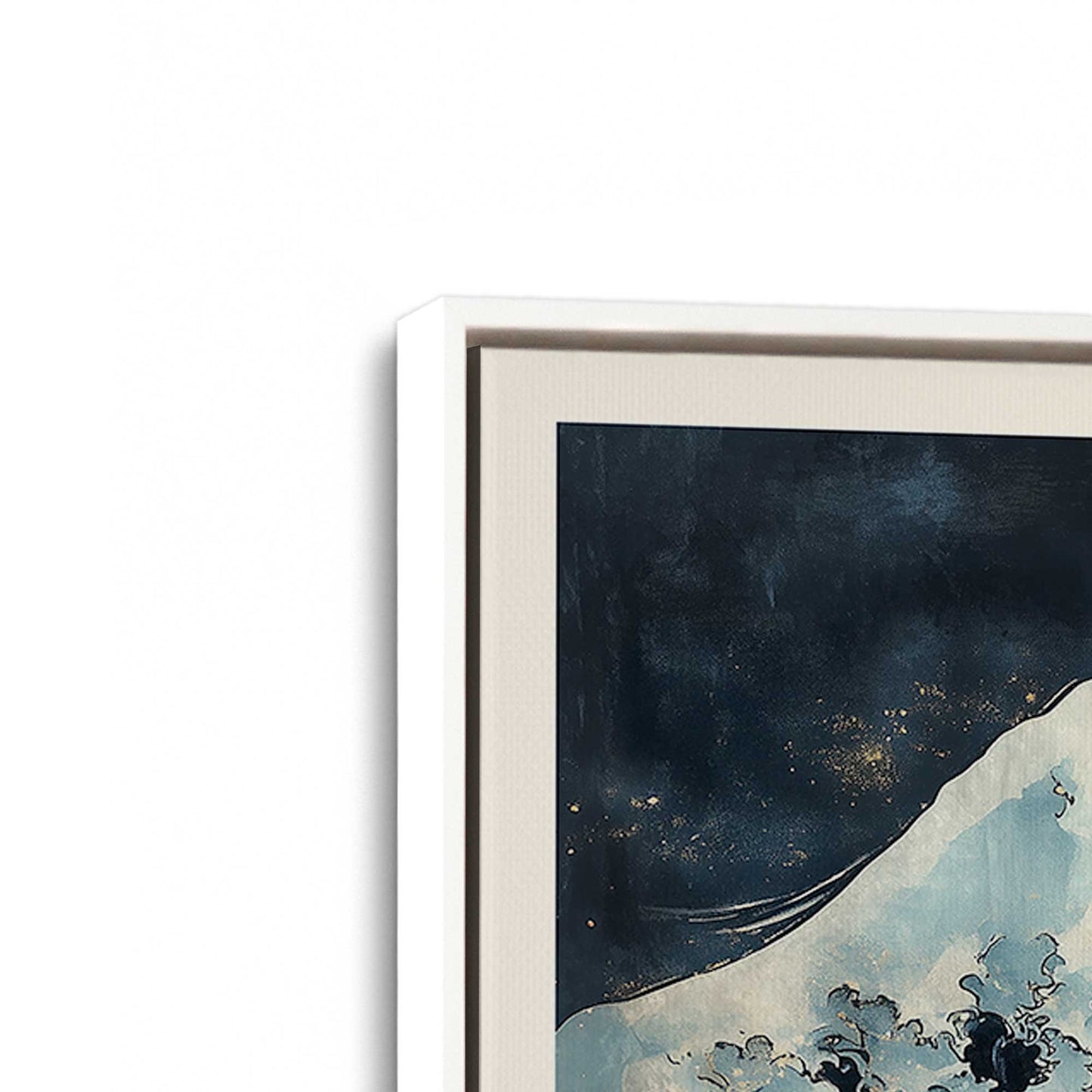 [Color:Opaque White], Picture of art in a White frame at an angle