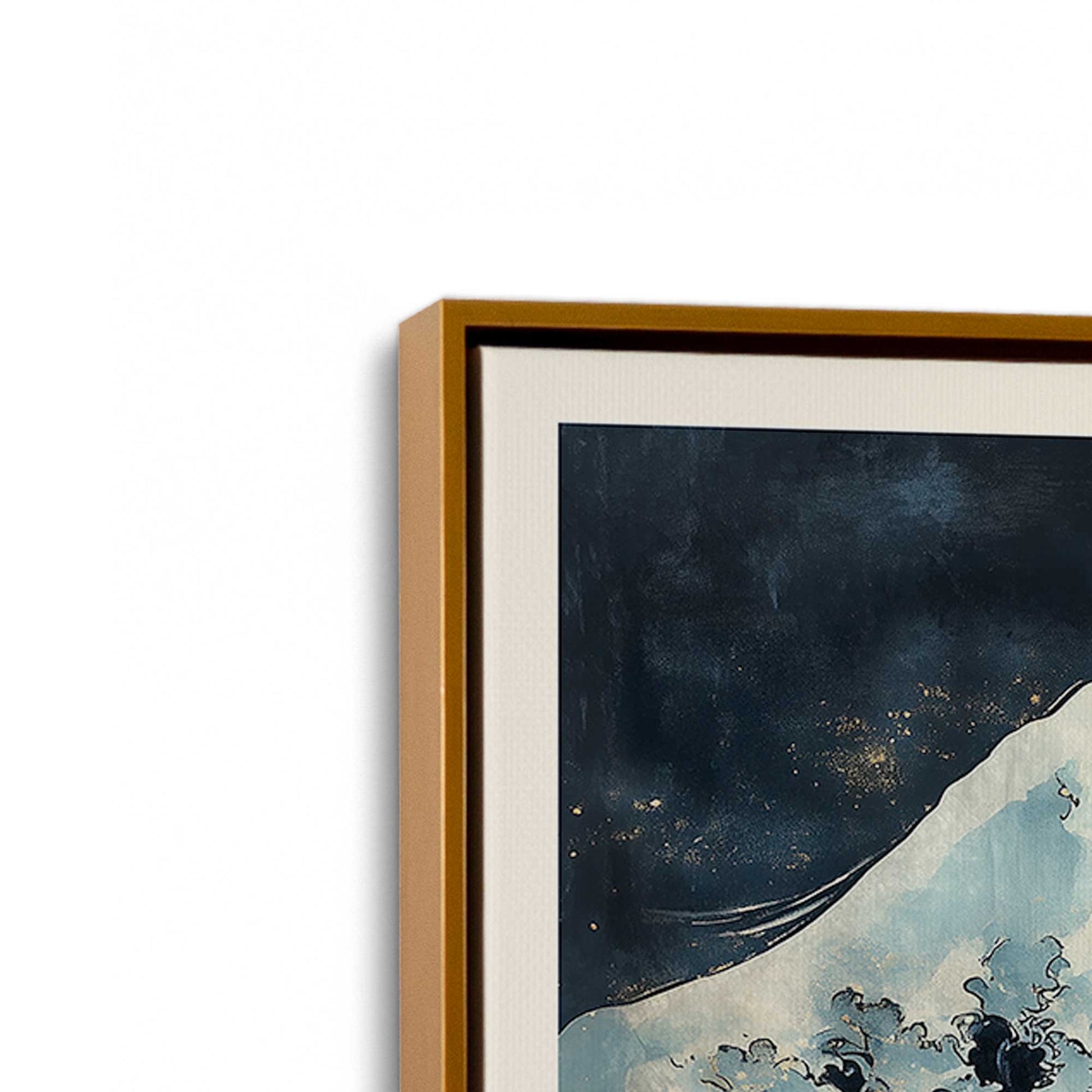 [Color:Polished Gold], Picture of art in a Polished Gold frame at an angle