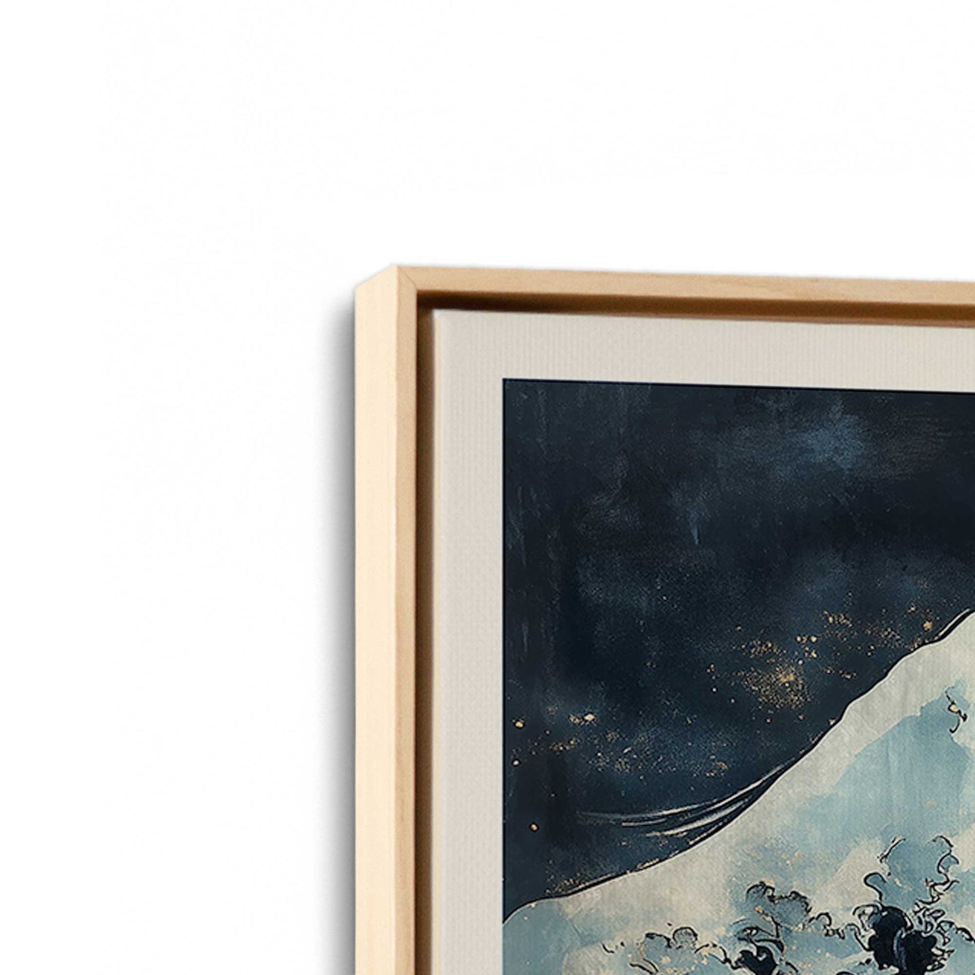 [Color:American Maple], Picture of art in a American Maple frame at an angle