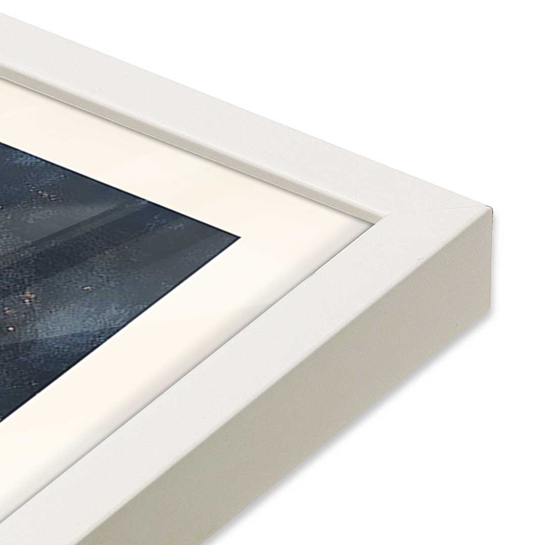 [Color:Opaque White], Picture of art in a Opaque White frame at an angle