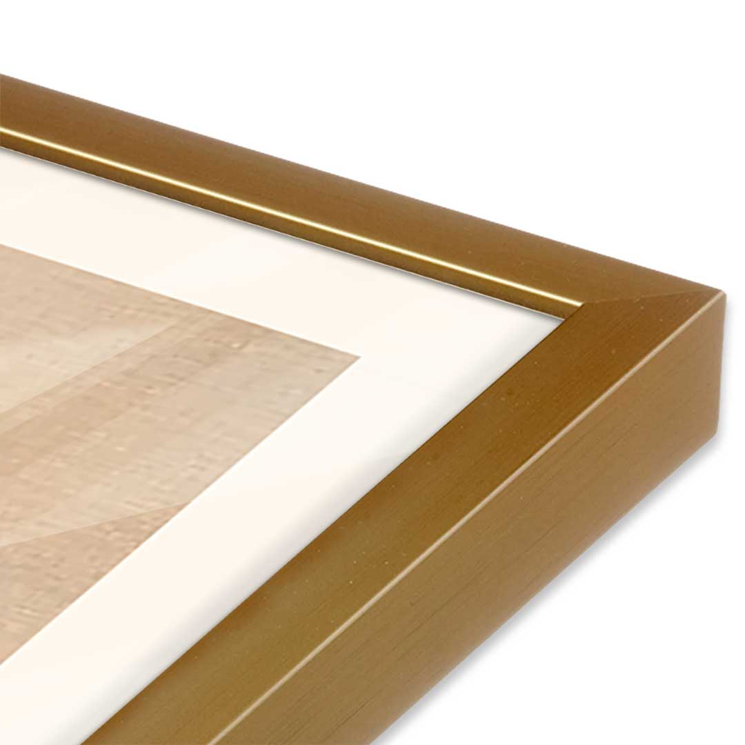 [Color:Polished Gold], Picture of art in a Polished Gold frame at an angle