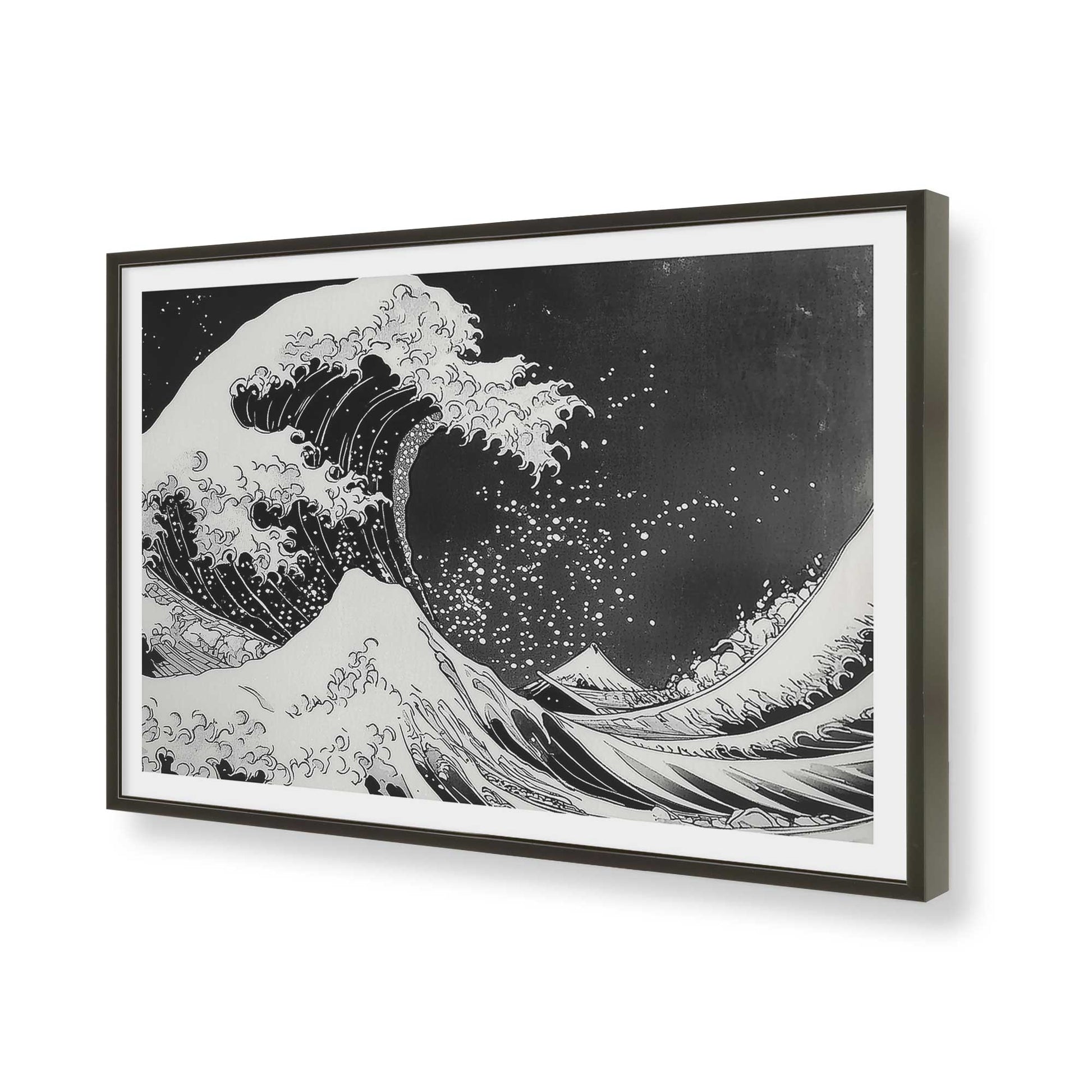[Color:Satin Black], Picture of art in a Satin Black frame of the corner