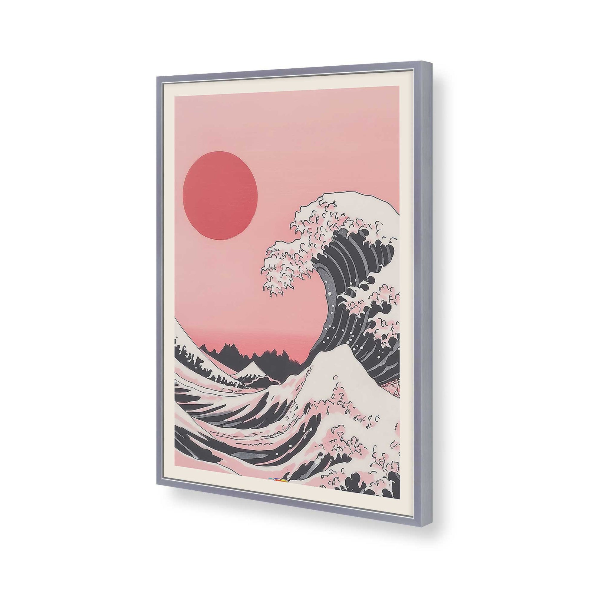 [Color:Polished Chrome], Picture of art in a Polished Chrome frame of the corner